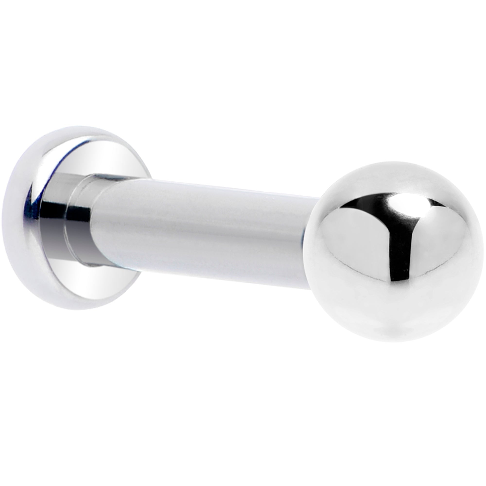 16 gauge titanium labret stud with 3mm ball end