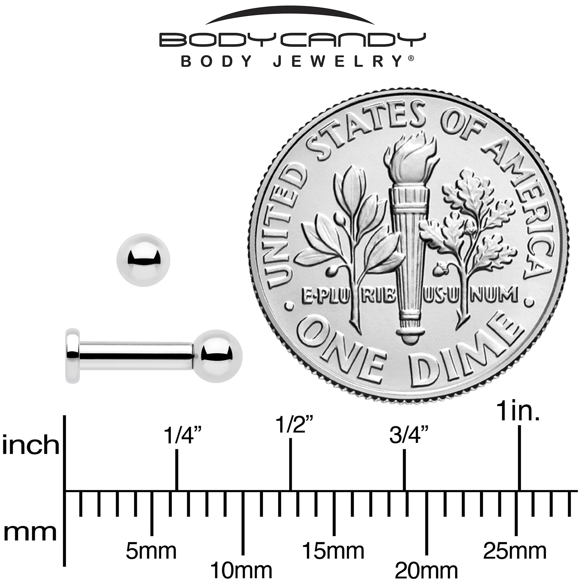 16 gauge titanium labret stud for cartilage piercing