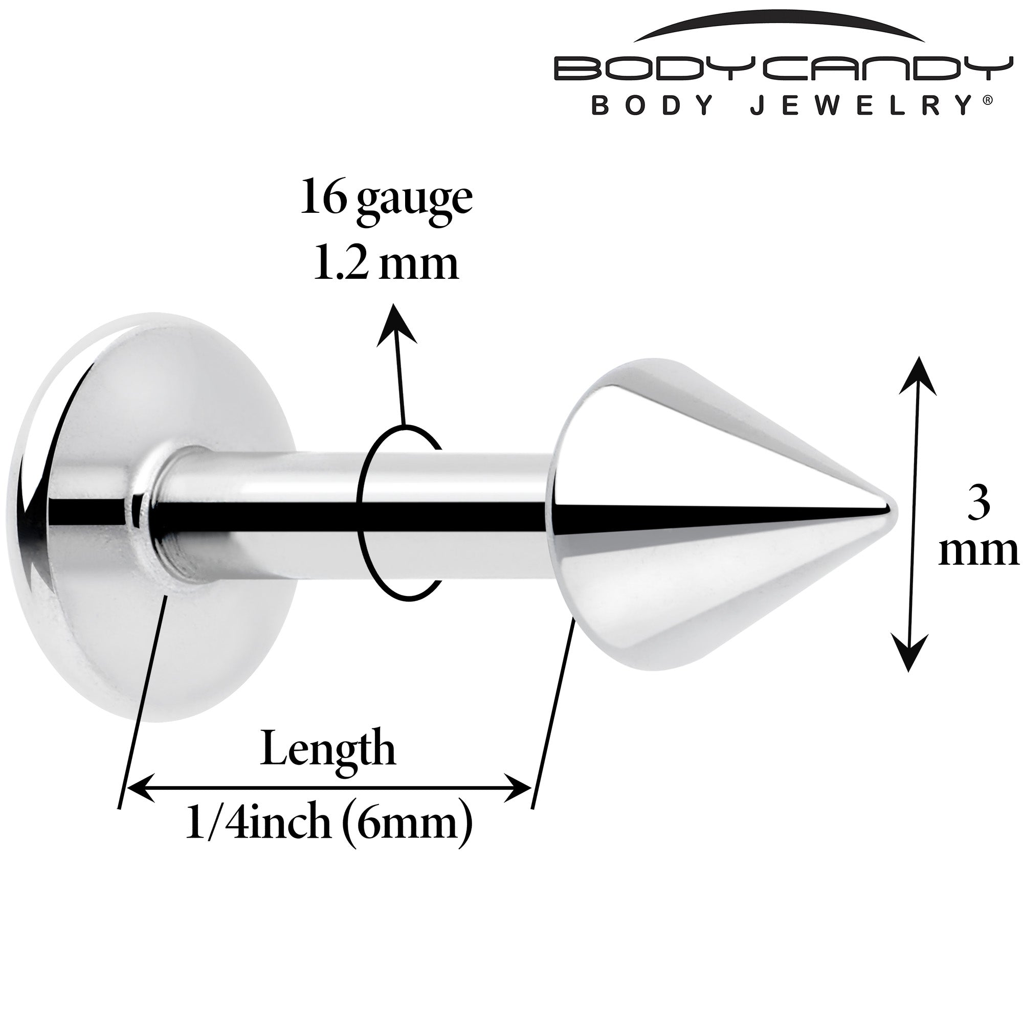 Implant grade titanium internally threaded labret piercing