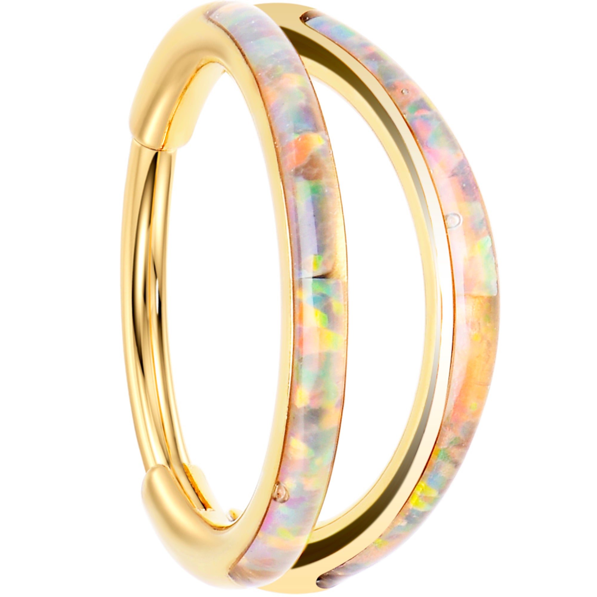20G 5/16 white opal titanium nose hoop ring