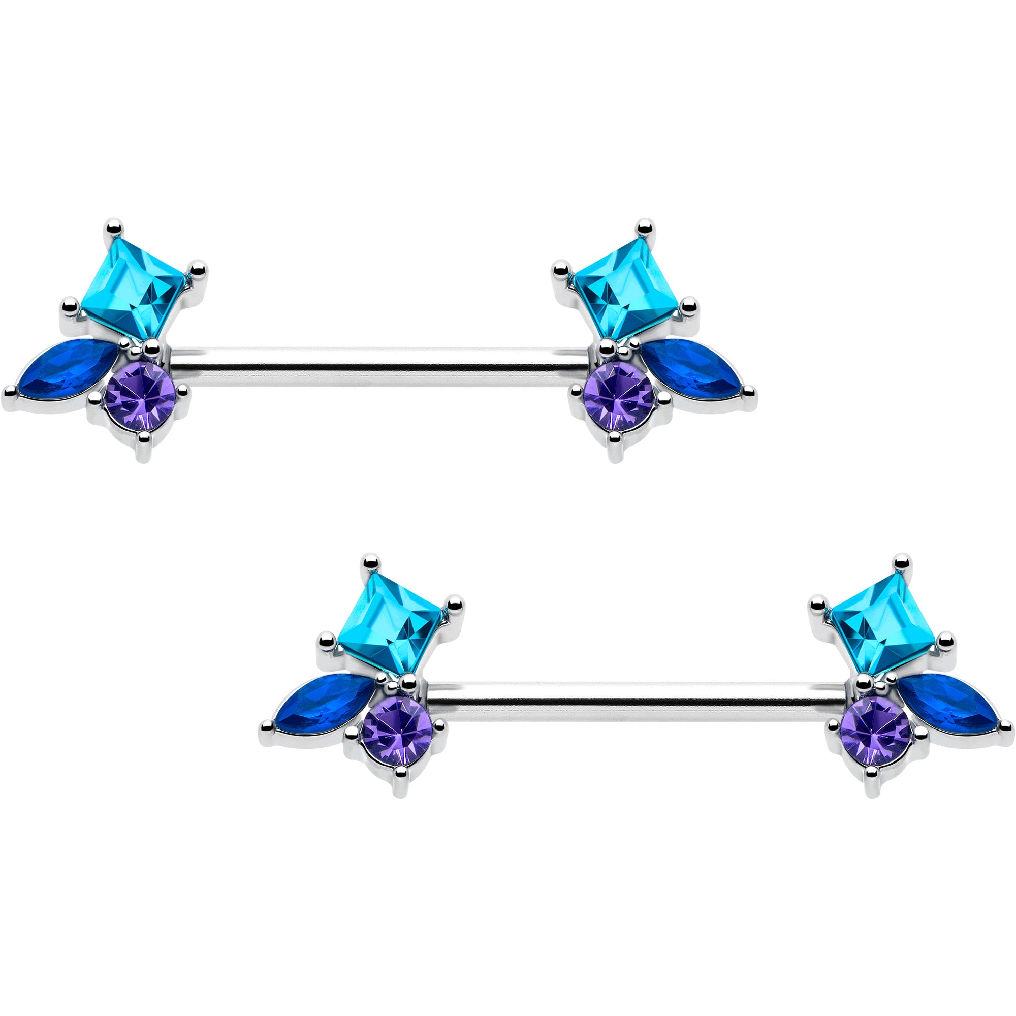 14g surgical steel nipple barbell rings