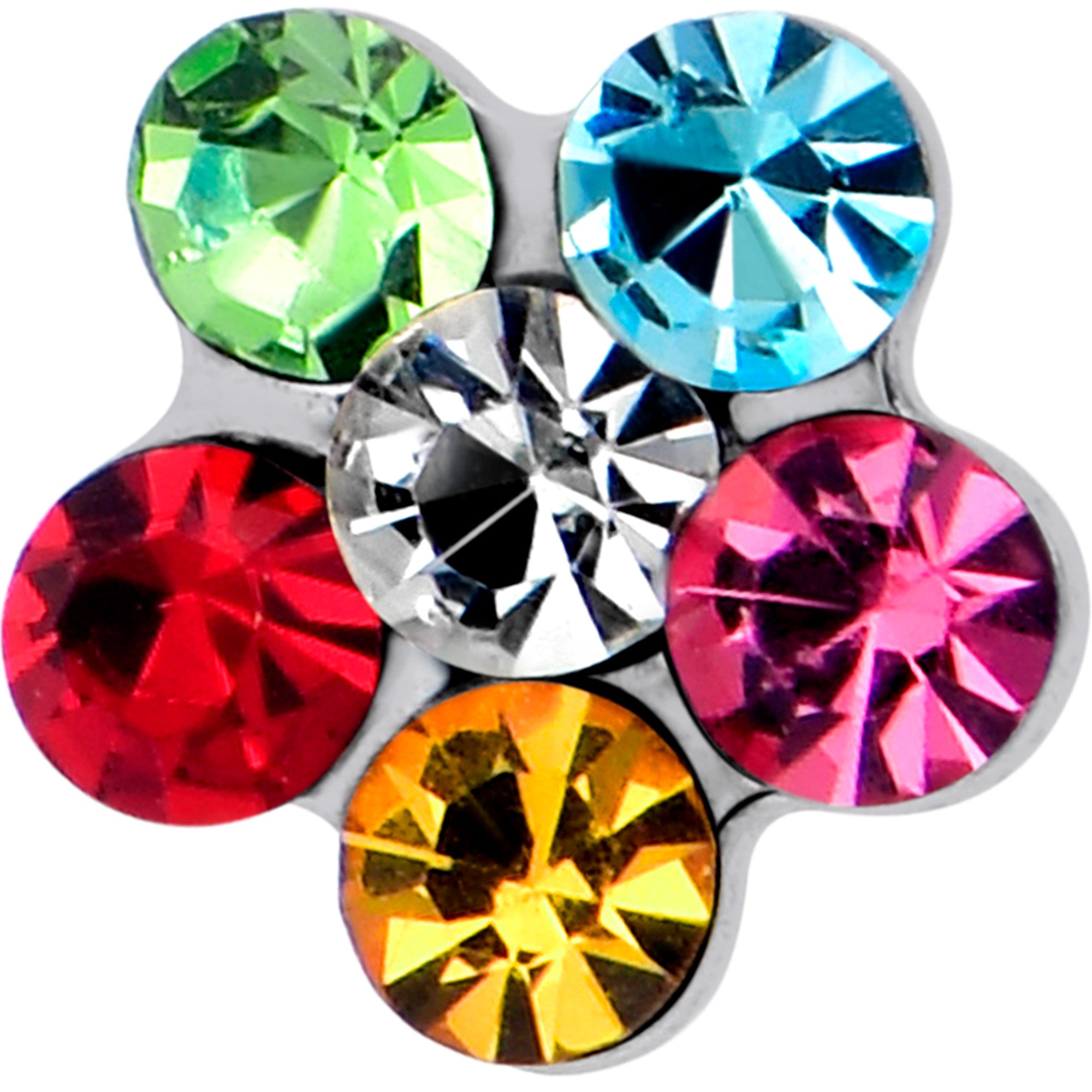 20g left side nose piercing hippie flower design