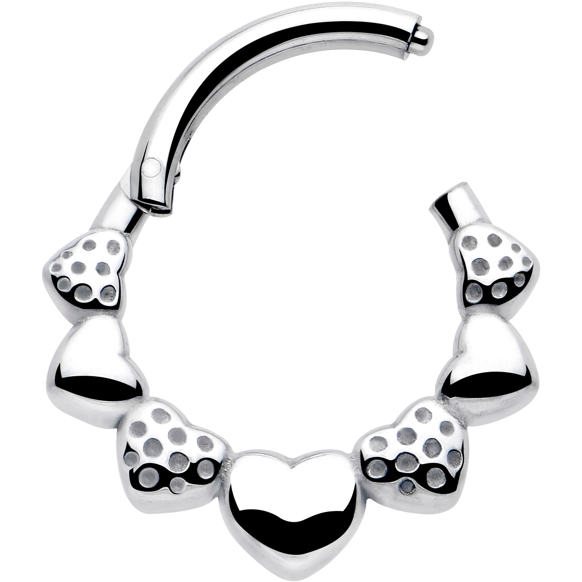 strawberry heart cartilage clicker ring 16 gauge