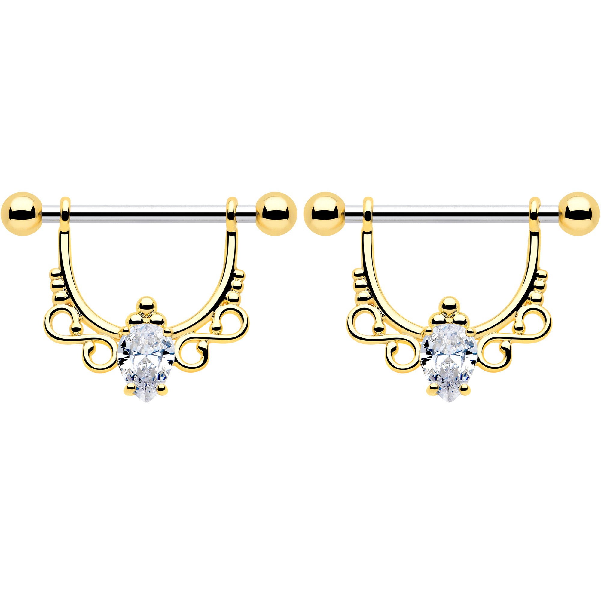 infinity symbol dangle nipple ring set body jewelry
