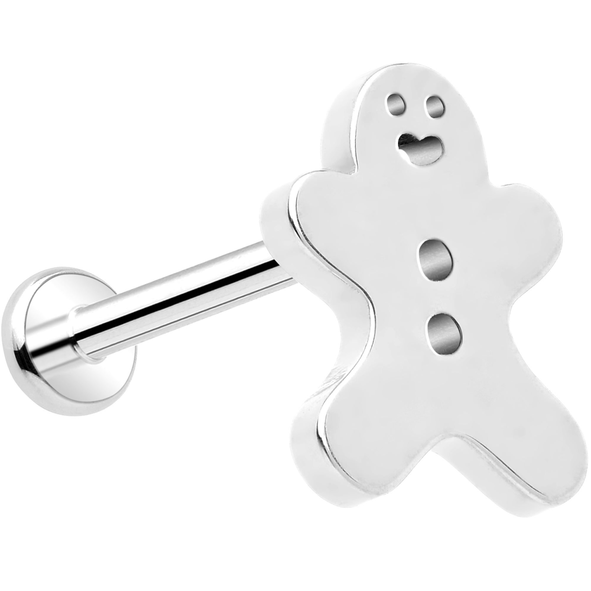 Christmas gingerbread man flat back stud earring