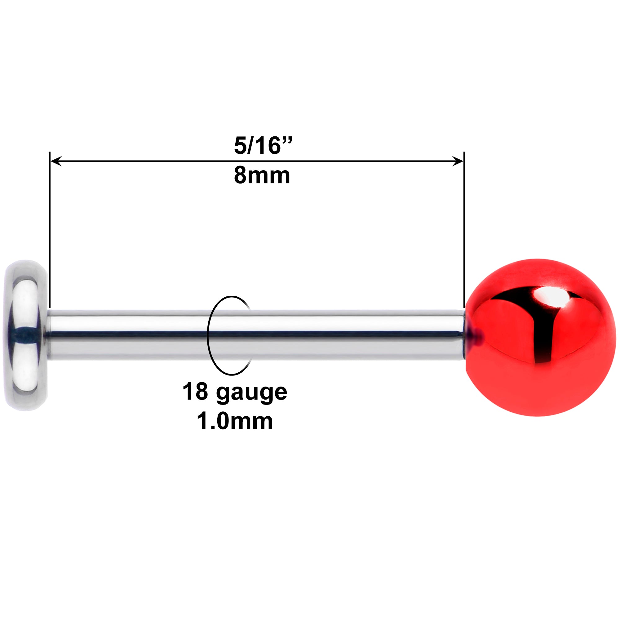 Festive red Christmas flat back stud earring