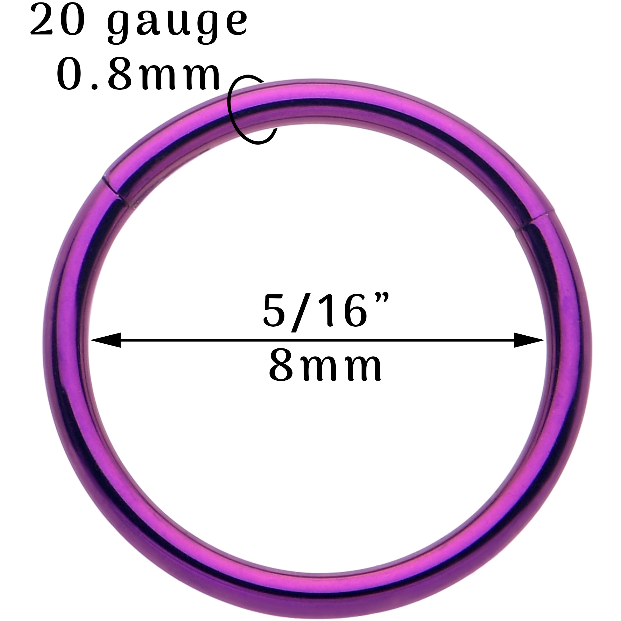 seamless hinged purple titanium nose ring