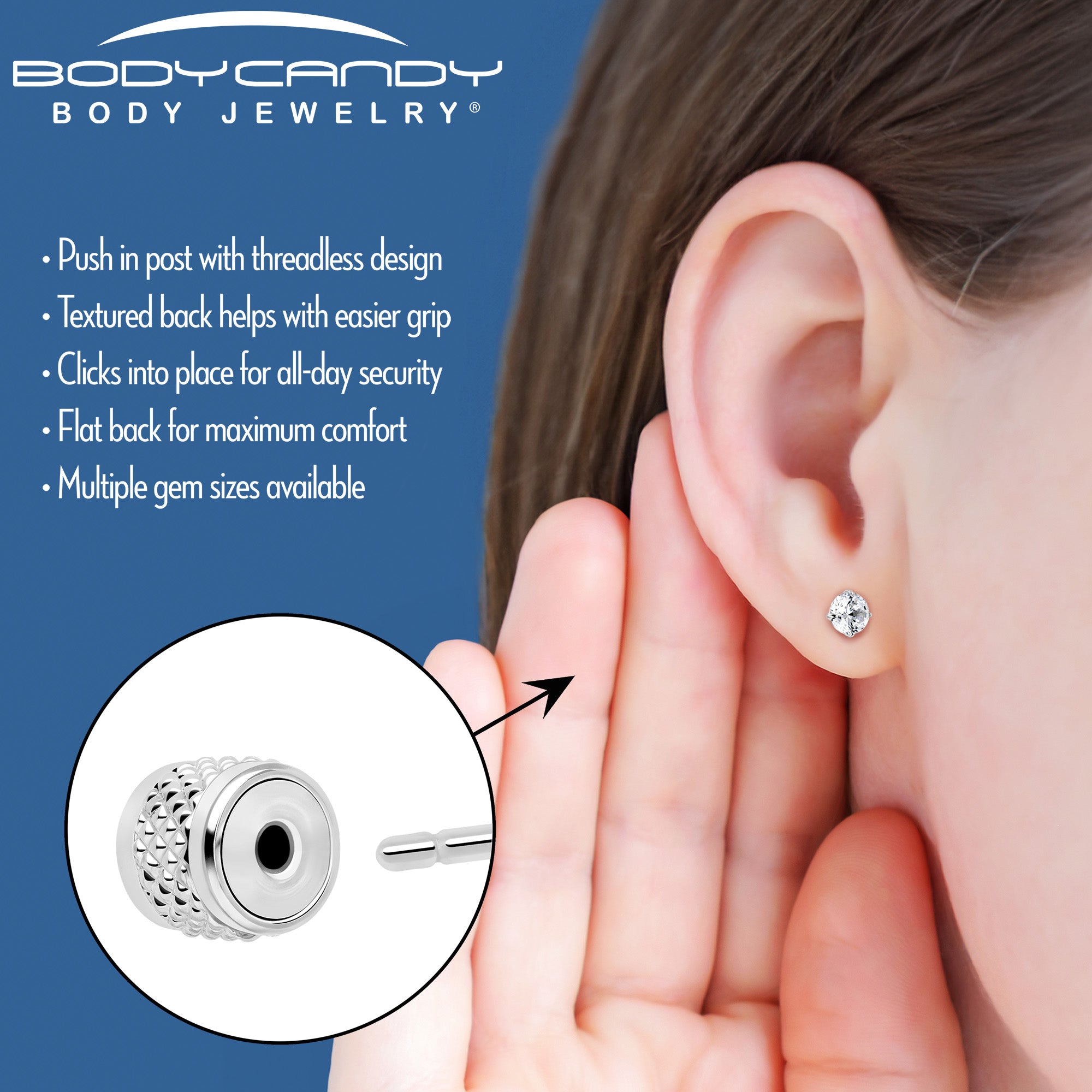 Sparkling Round Cubic Zirconia Stud Earrings with 316L Steel Posts