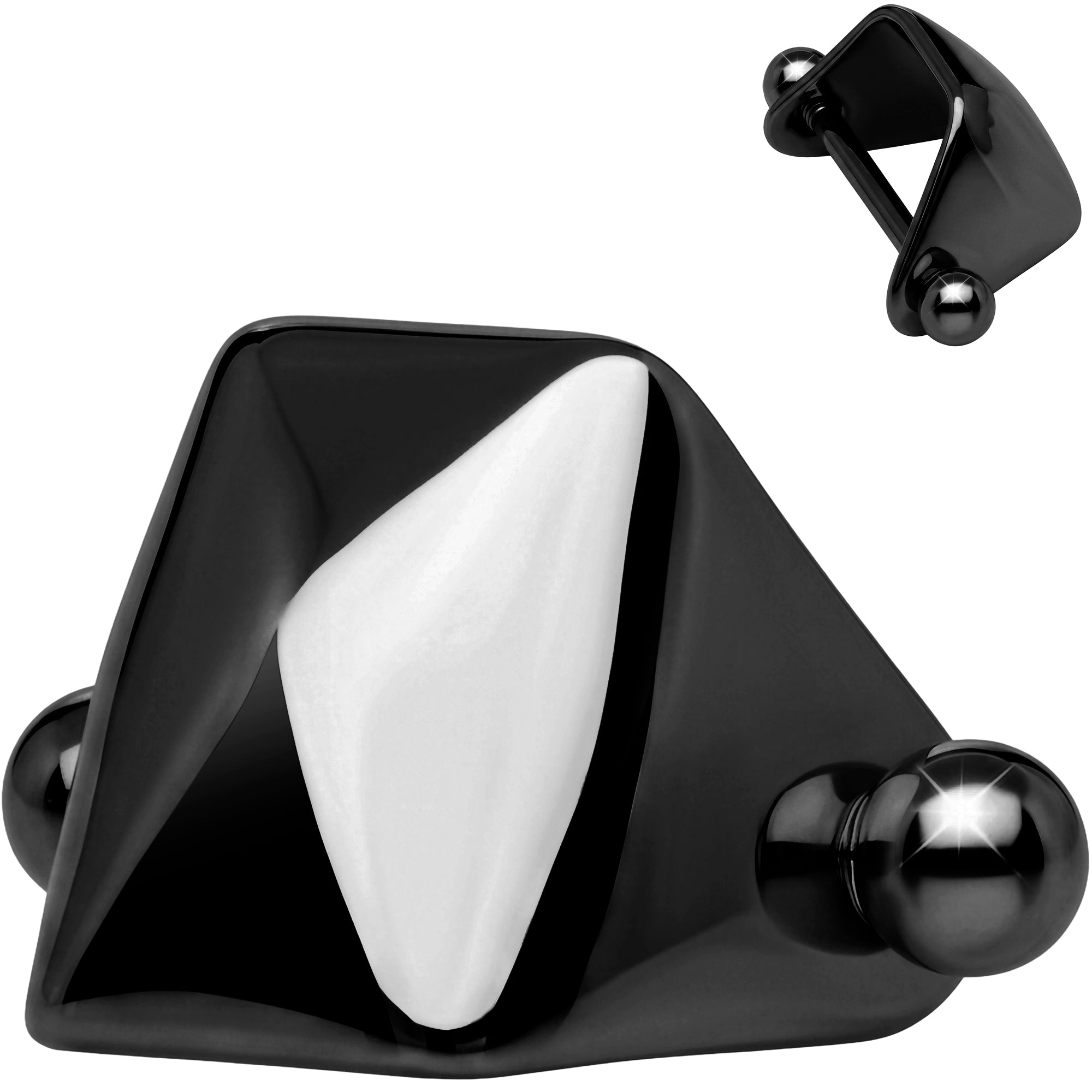 16G Geo Pyramid Helix Cartilage Cuff Barbell - 316G Surgical Steel Ear Cuff