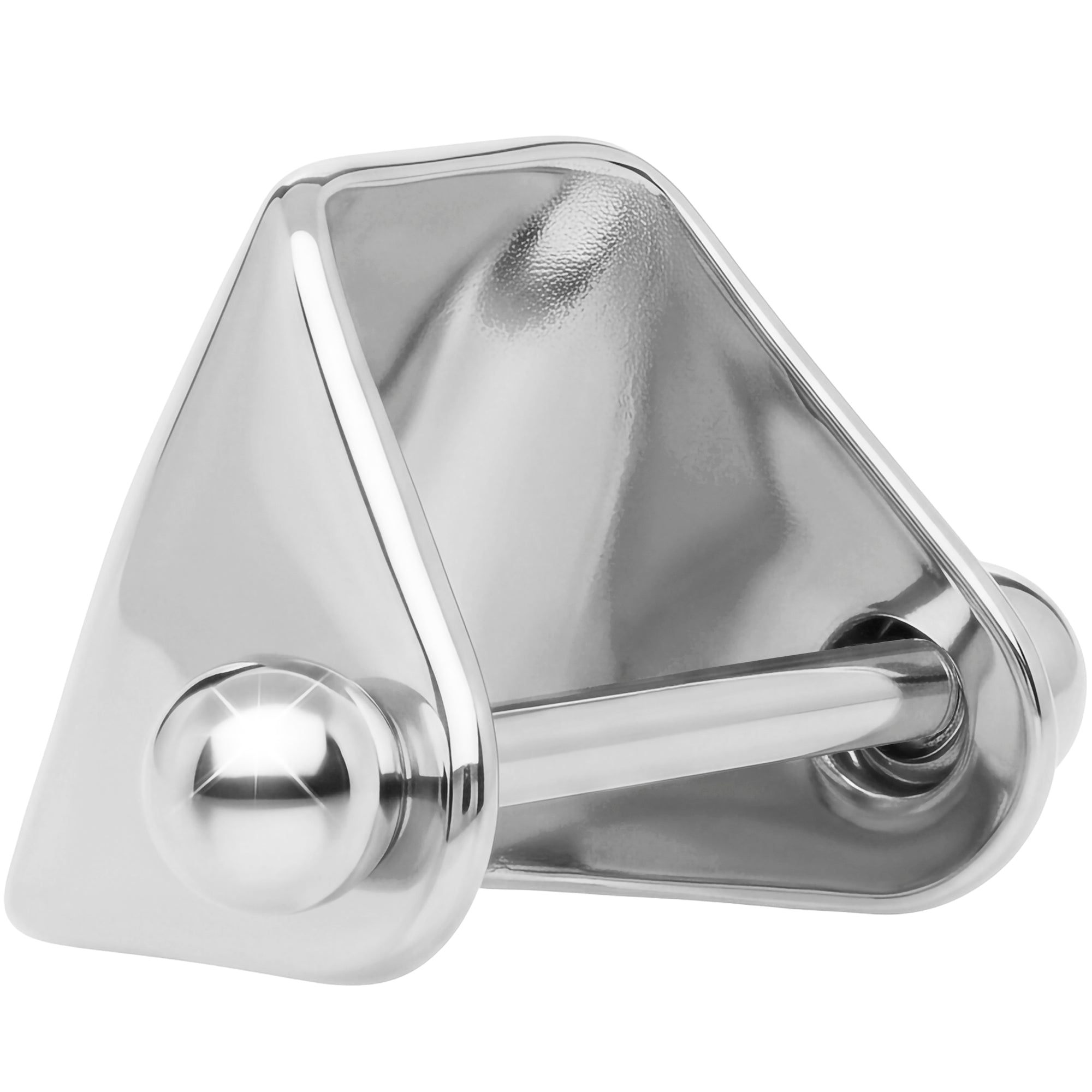 16 Gauge Helix Barbell with Geometric Pyramid Ear Cuff Design