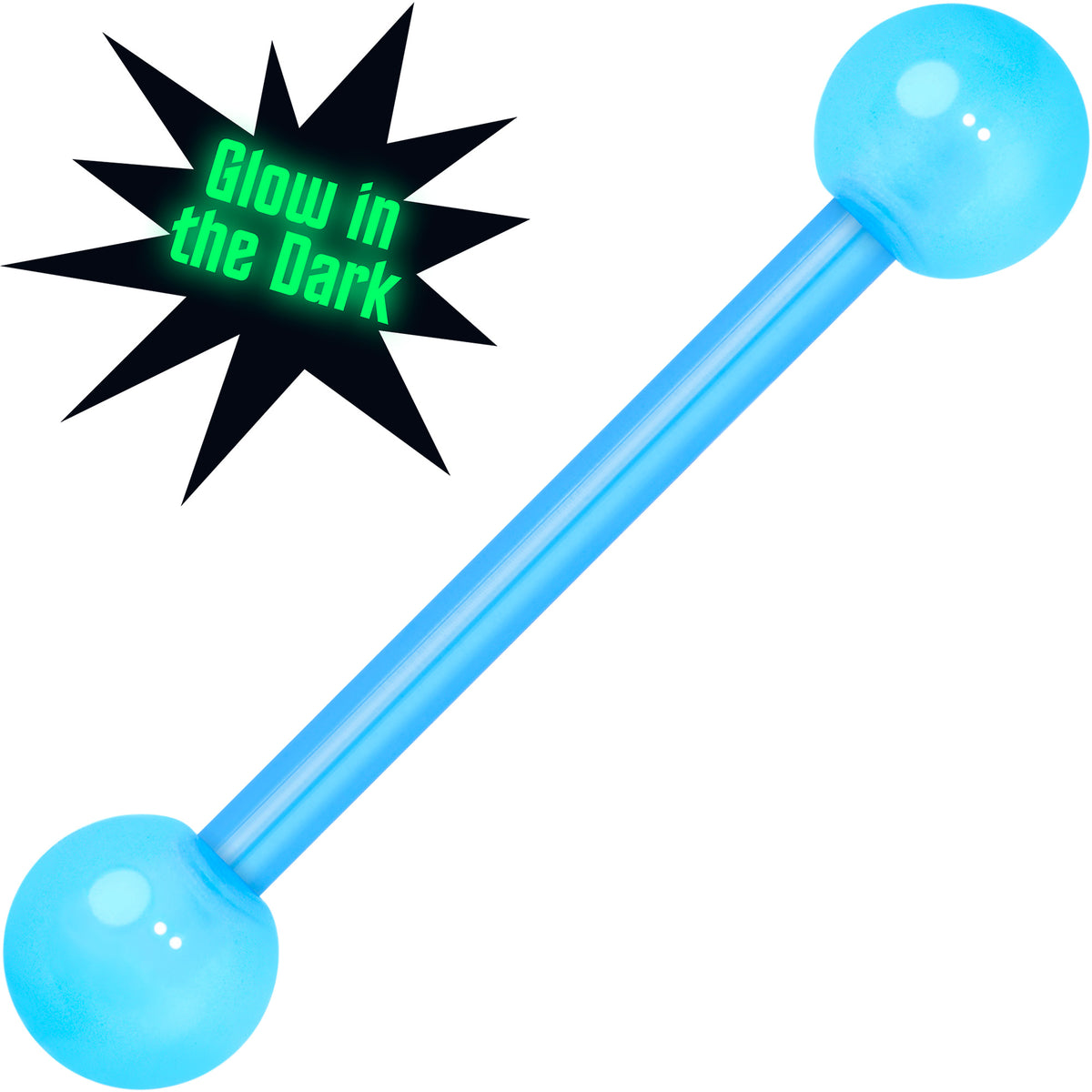 14G Glow in the Dark Acrylic Ball Bioflex Tongue Ring