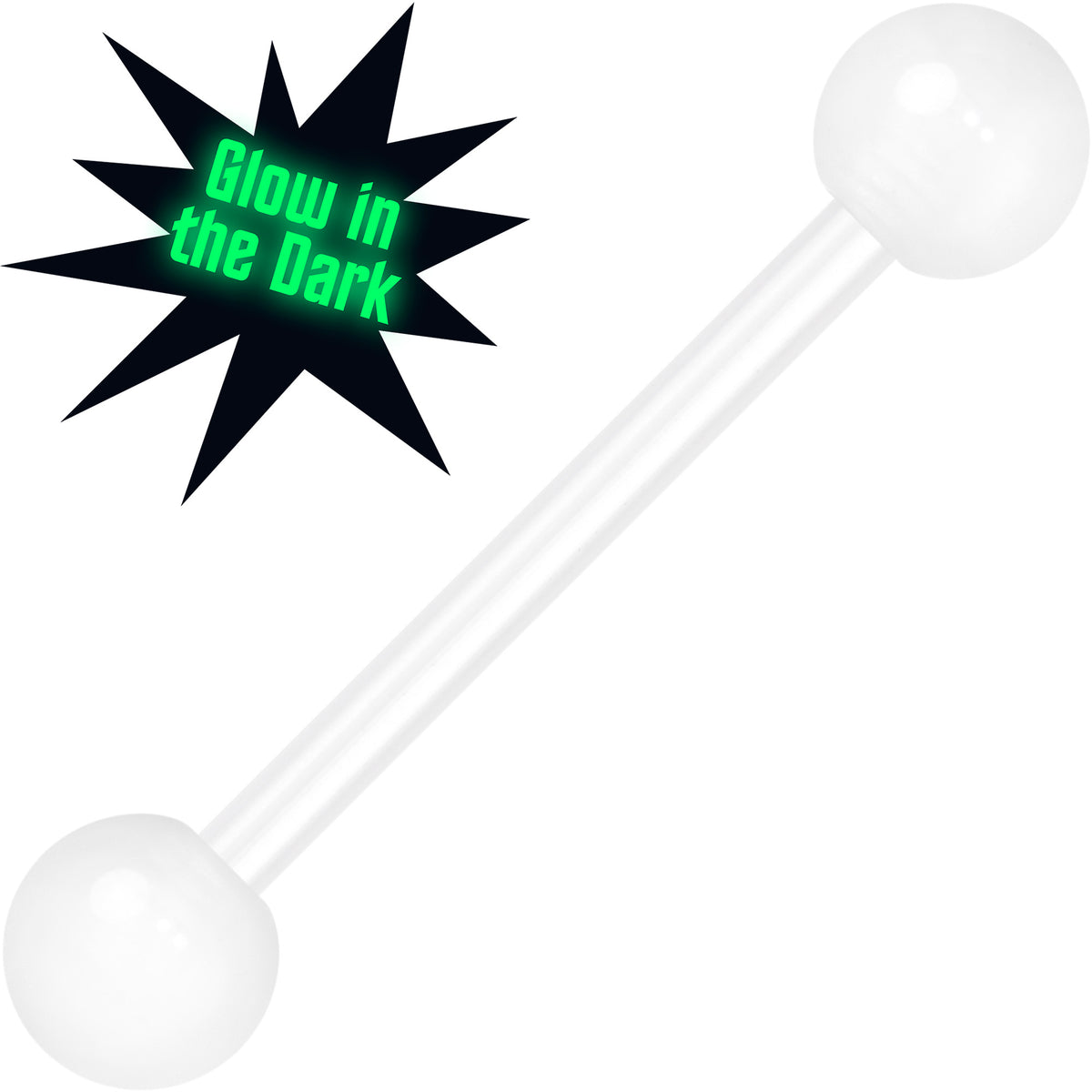 14G Glow in the Dark Acrylic Ball Bioflex Tongue Ring