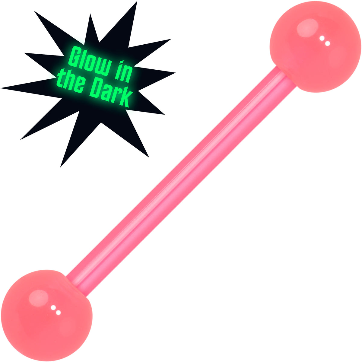 14G Glow in the Dark Acrylic Ball Bioflex Tongue Ring