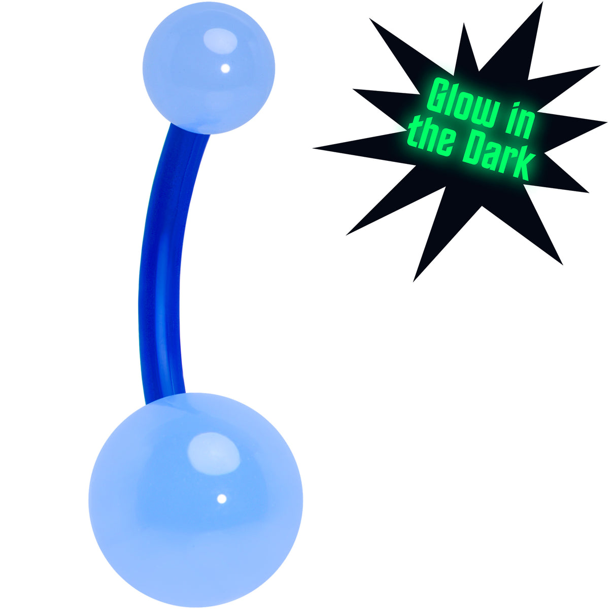 14G Glow in the Dark Acrylic Ball Bioflex Belly Ring