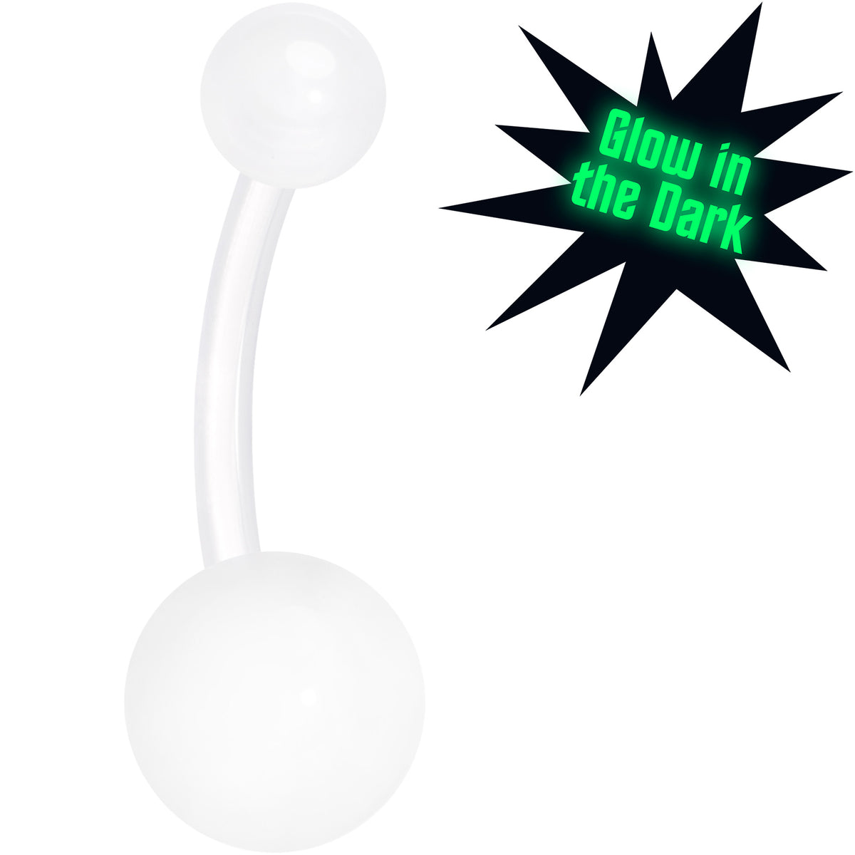 14G Glow in the Dark Acrylic Ball Bioflex Belly Ring