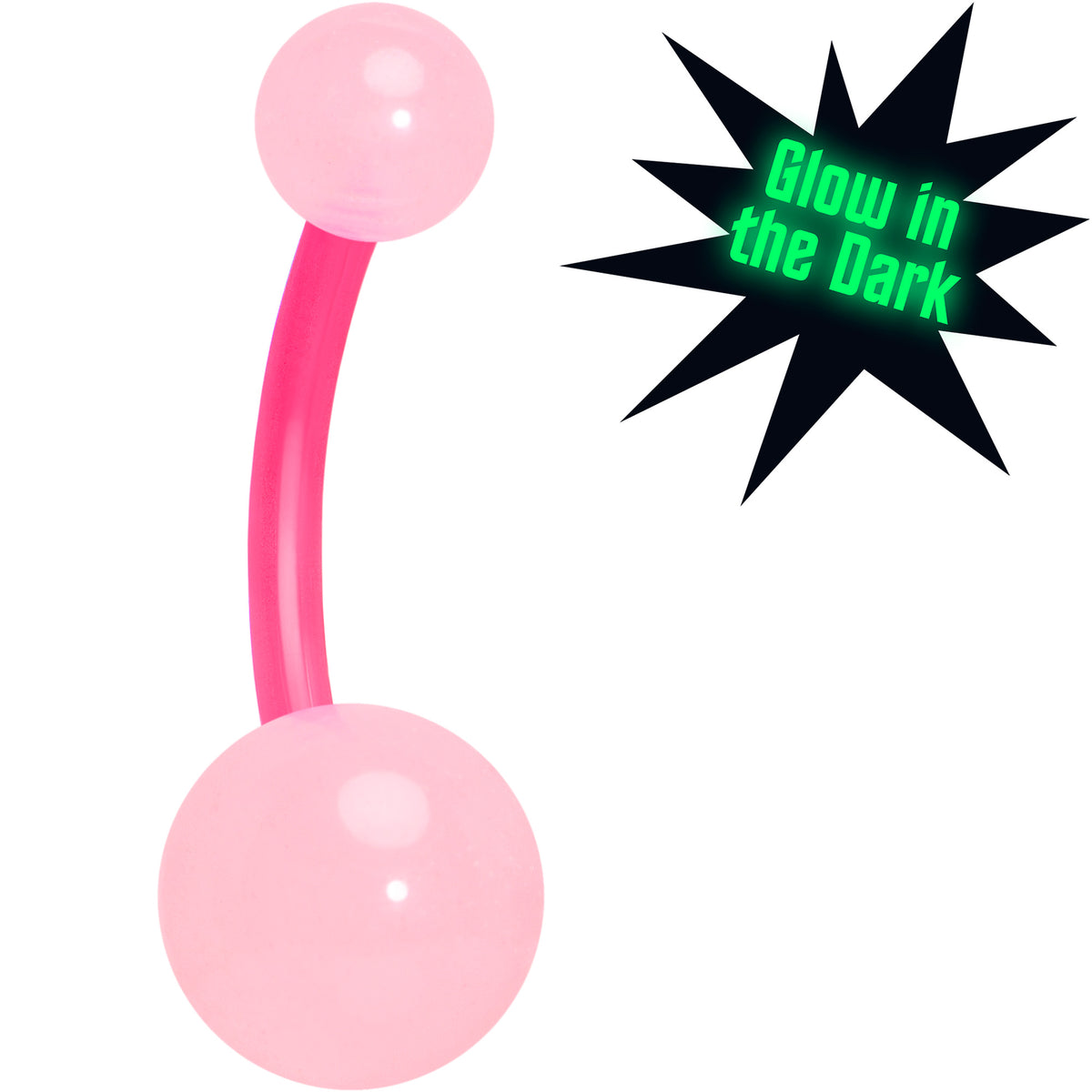 14G Glow in the Dark Acrylic Ball Bioflex Belly Ring