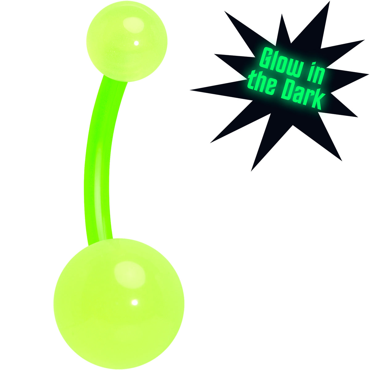 14G Glow in the Dark Acrylic Ball Bioflex Belly Ring