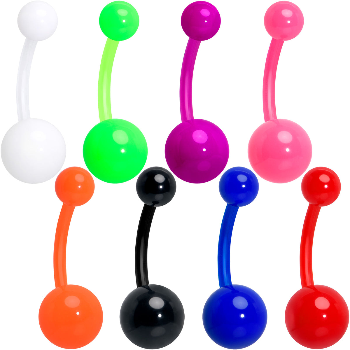 14G Acrylic Ball BioFlex Flexible Belly Ring