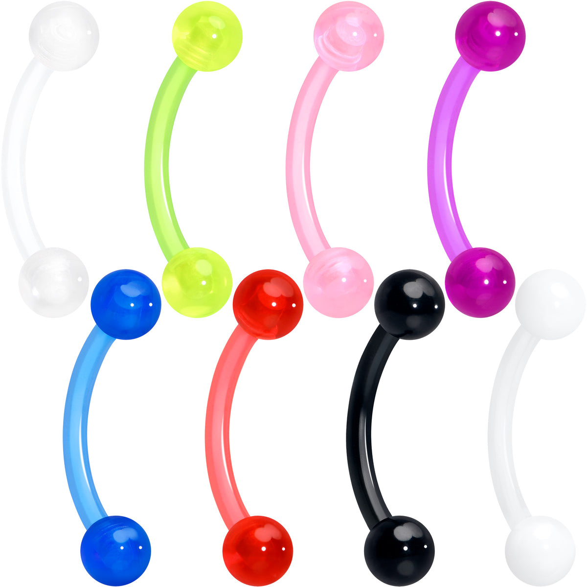 16G Acrylic Ball Bioflex Flexible Eyebrow Ring