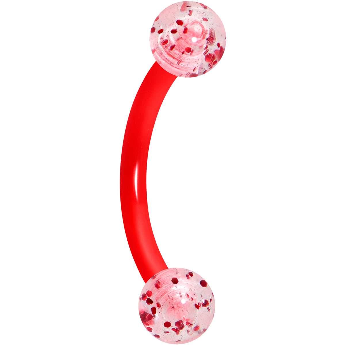 16G Glitter Acrylic Ball Bioflex Flexible Eyebrow Ring