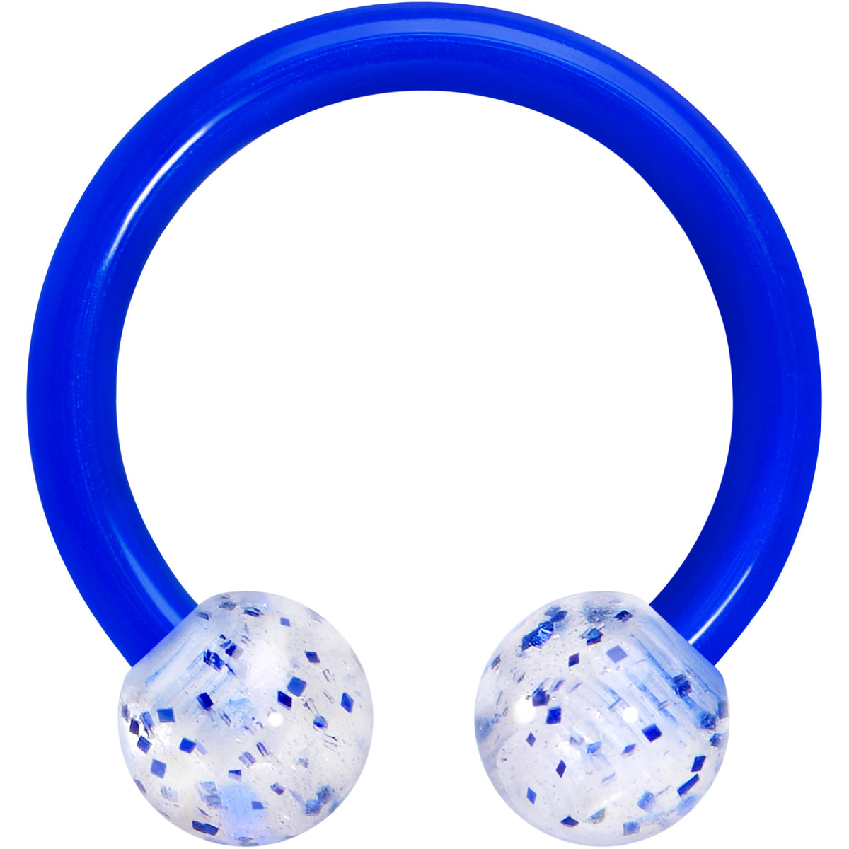 16G Glitter Acrylic Ball BioFlex Flexible Horseshoe Ring