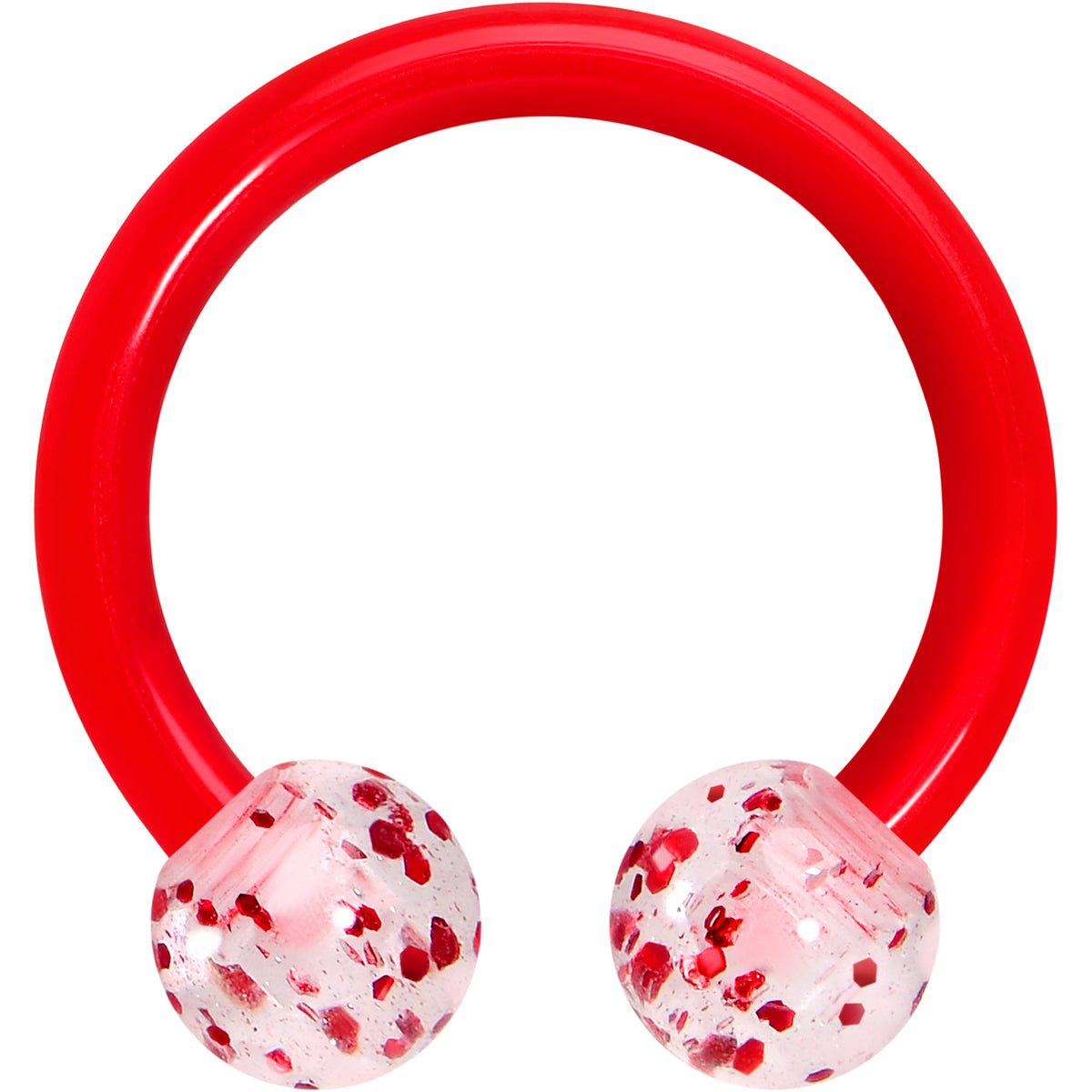 16G Glitter Acrylic Ball BioFlex Flexible Horseshoe Ring