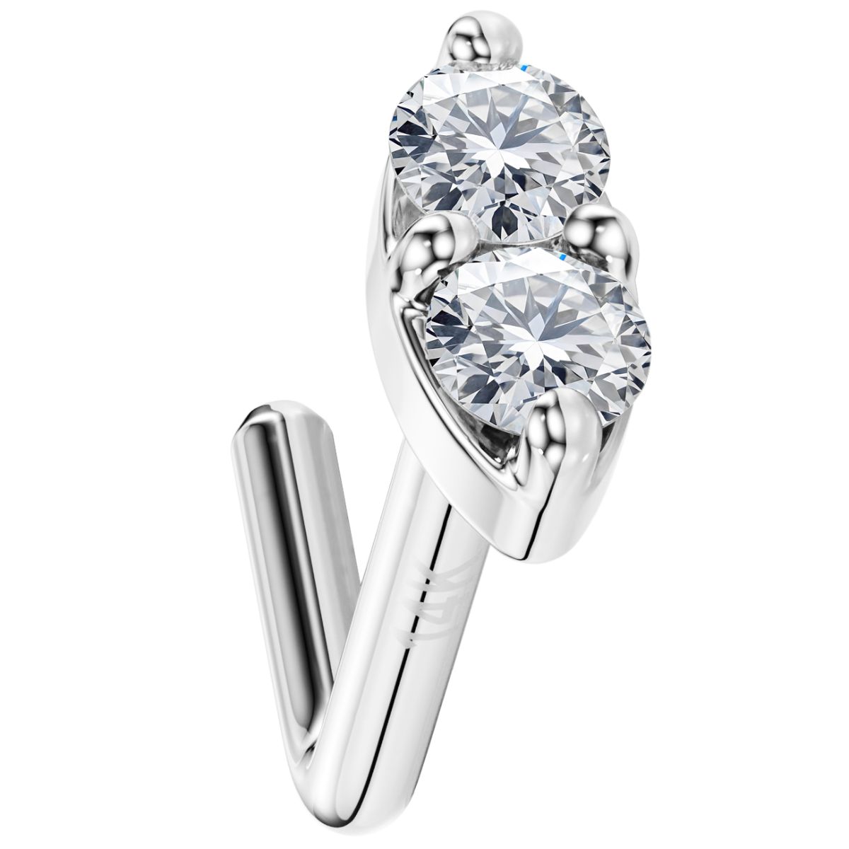 14K Gold Nose Ring with Customizable Marquise - Lab Grown Diamond