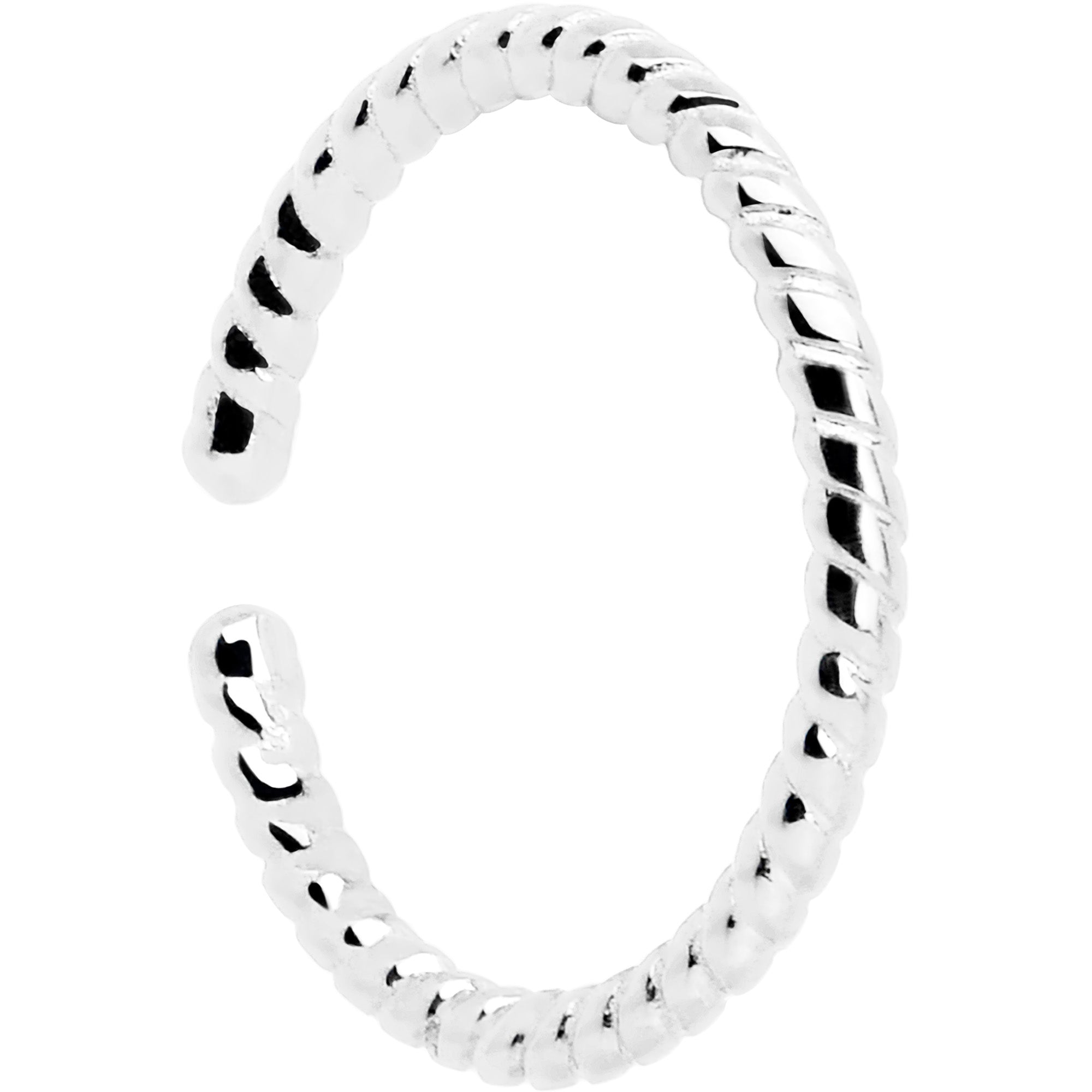 14k White Gold Bendable Nose Hoop 20G 5/16 Twisted