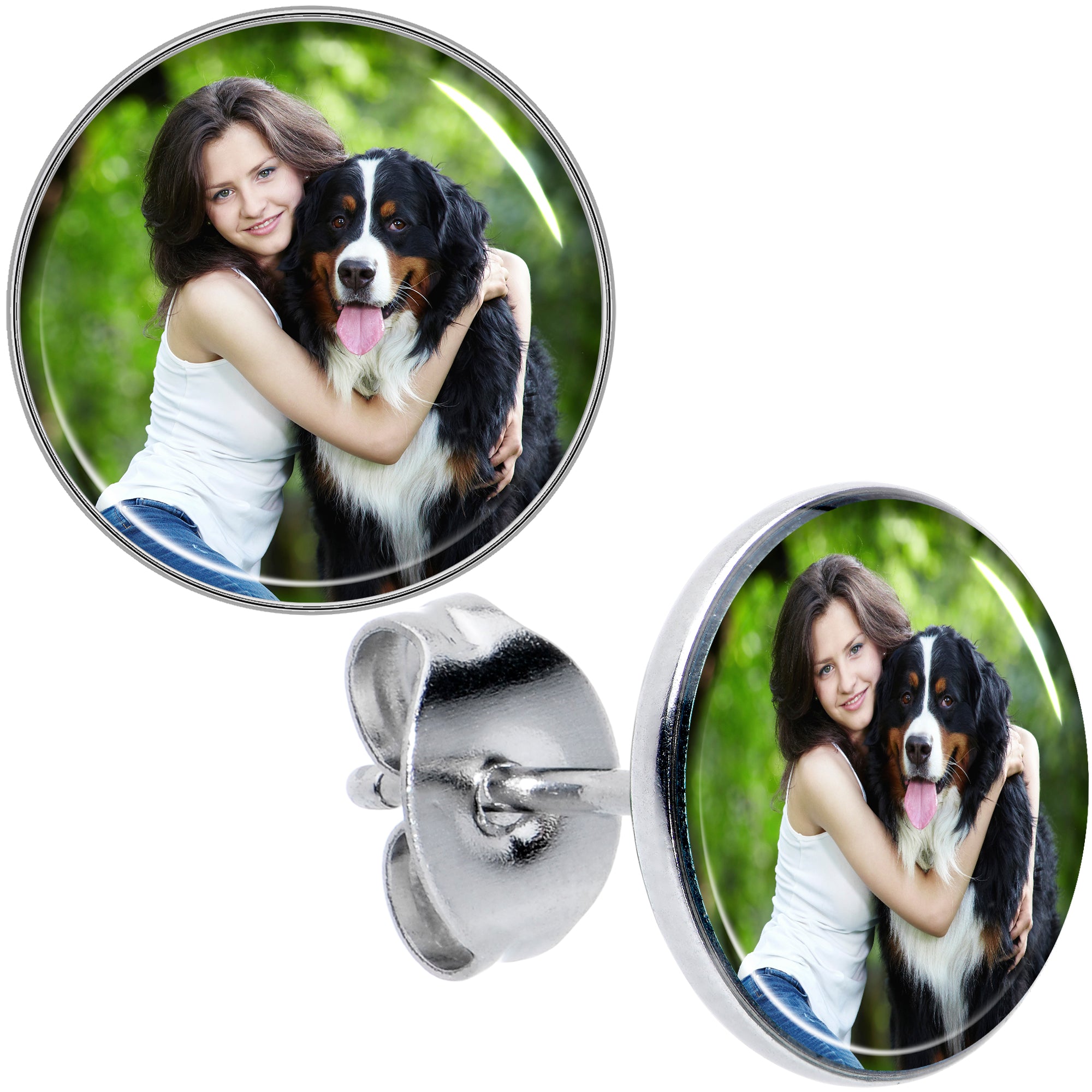 Custom Full Color Photo Hypoallergenic Stainless Steel Stud Earrings