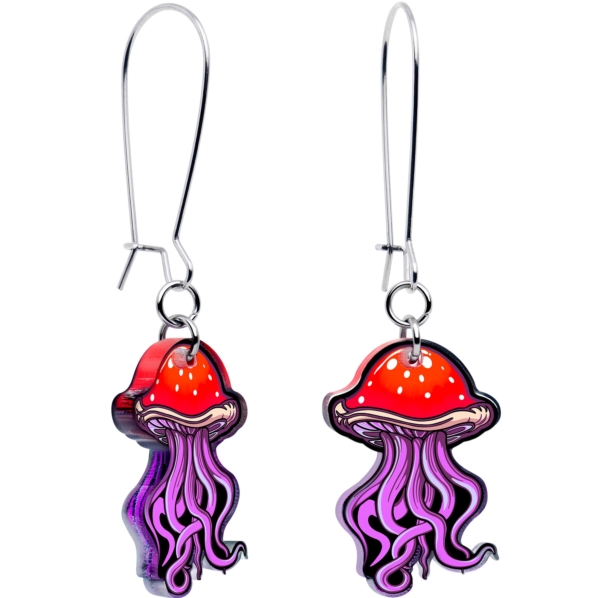 Jellyfish hoop earrings stainless steel hypoallergenic
