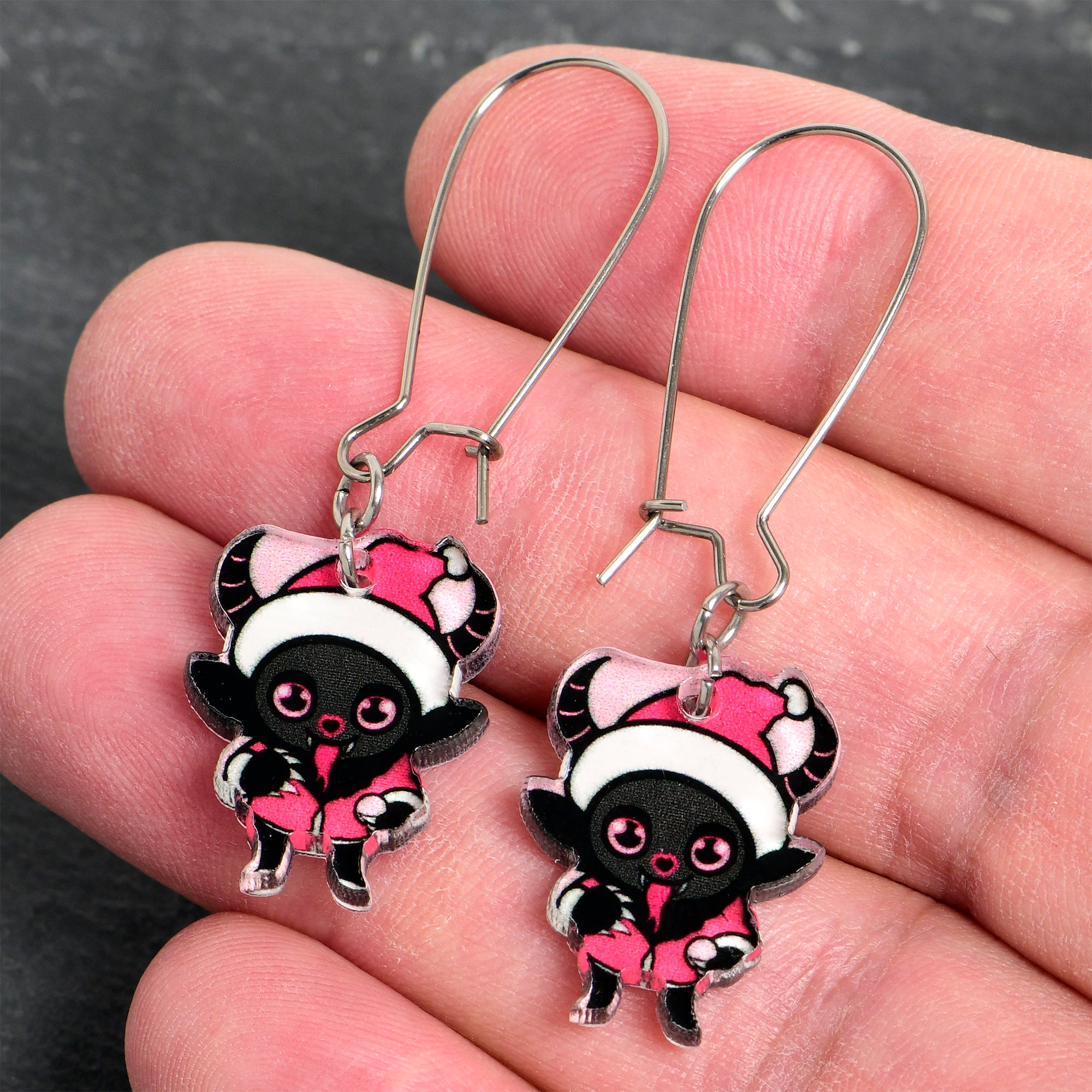 Holiday Krampus charm drop earrings