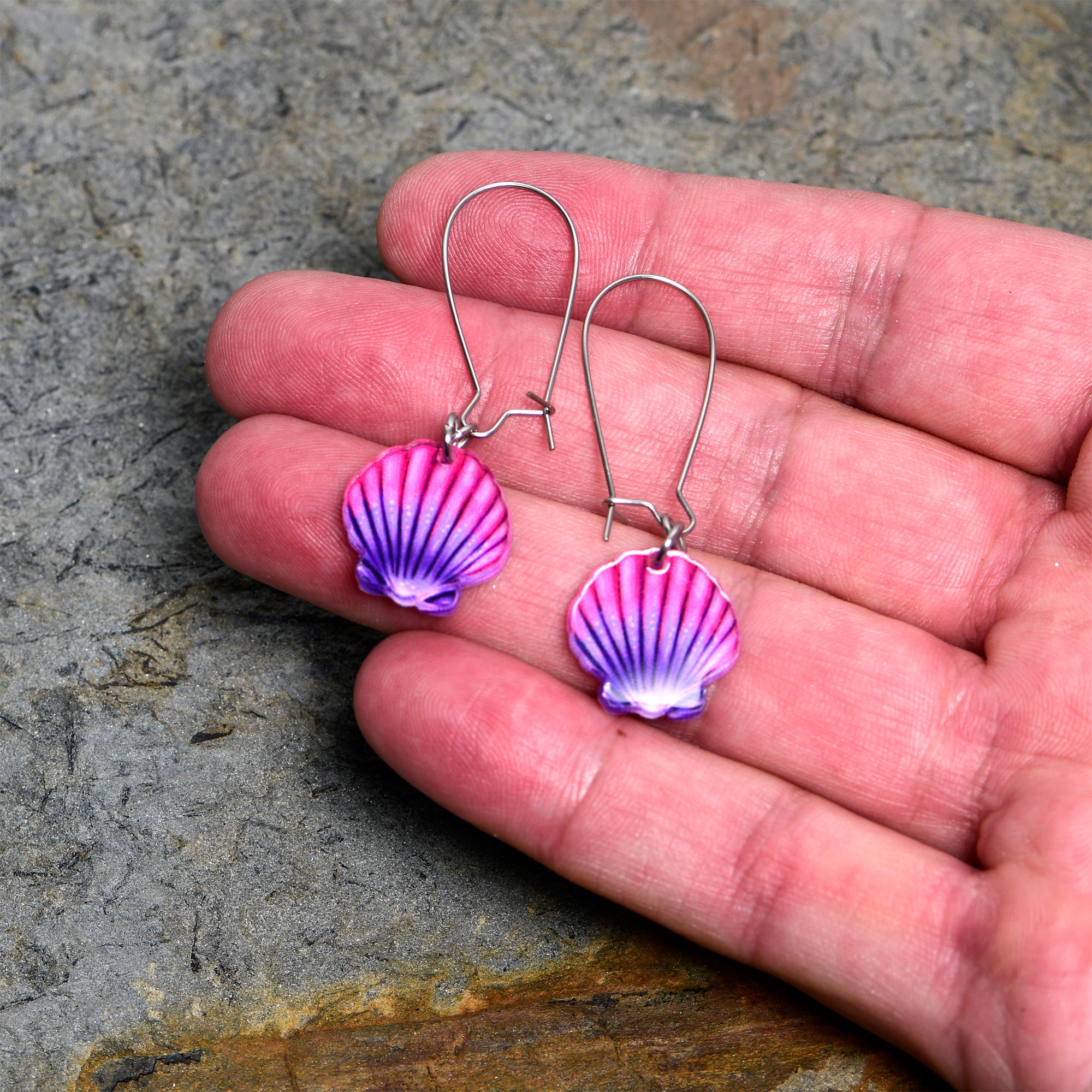 Seashell Dangle Earrings — Designed by Onyx O