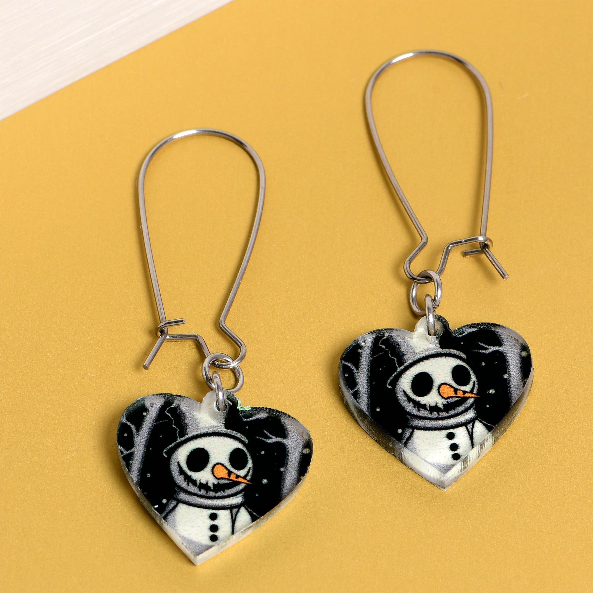 Snowman Christmas kidney wire earrings