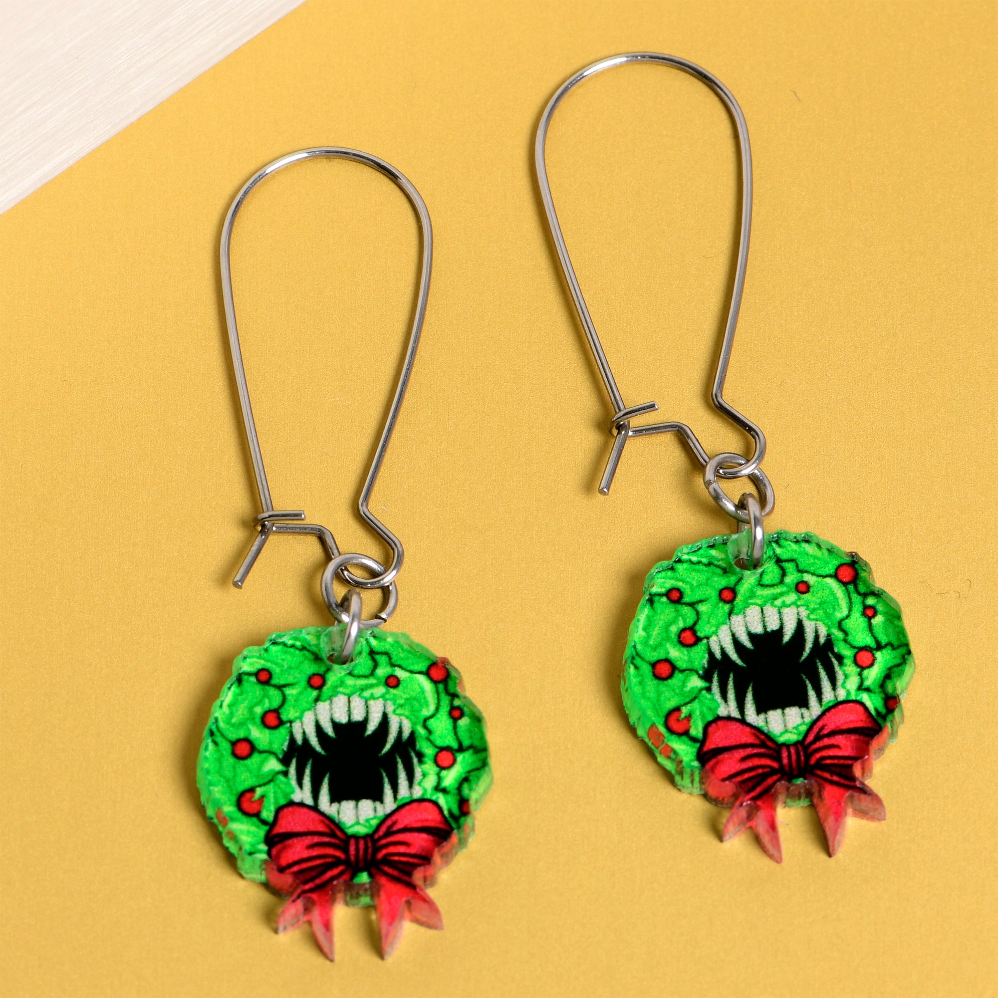 Vampire themed Christmas earrings