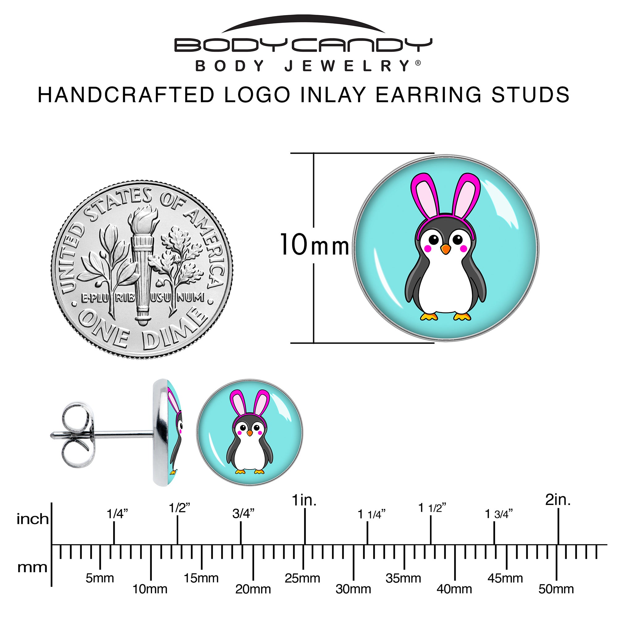Bunny Penguin Stud Earrings by Onyx O