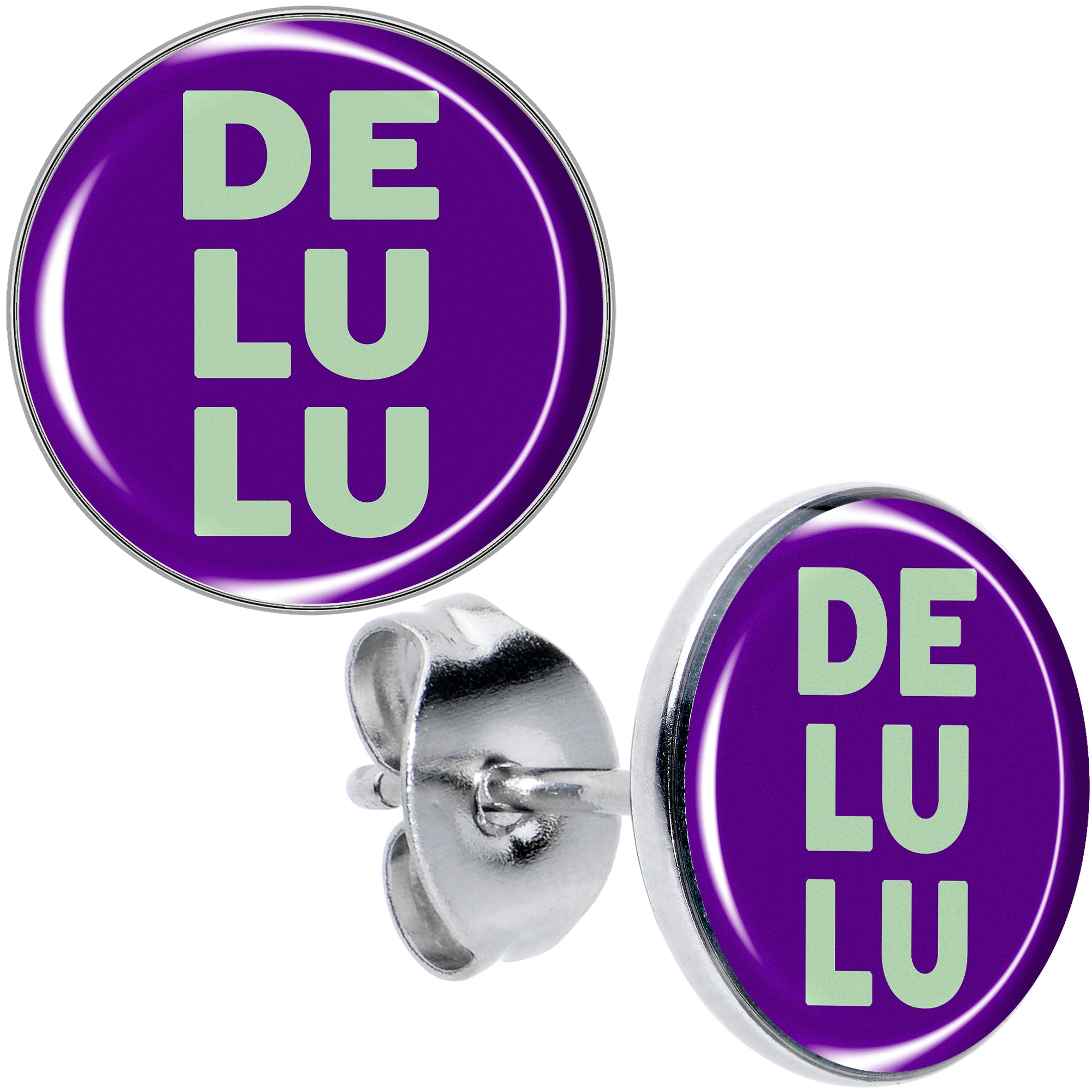 Word DELULU Hypoallergenic Stainless Steel Stud Earrings