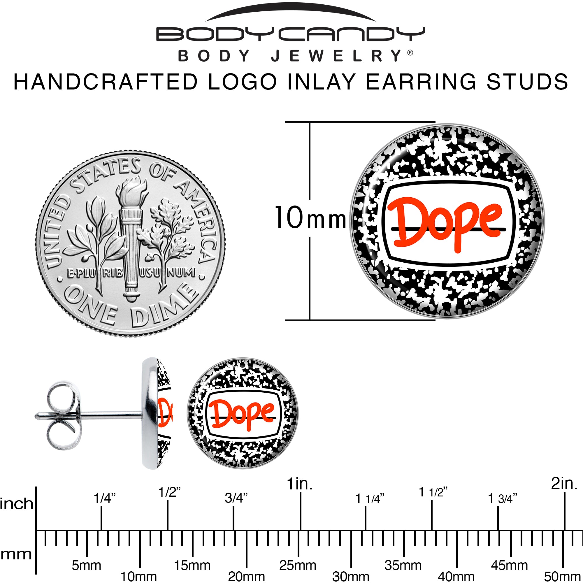Dope Composition Notebook Stainless Steel Stud Earrings perfect for sensitive ears