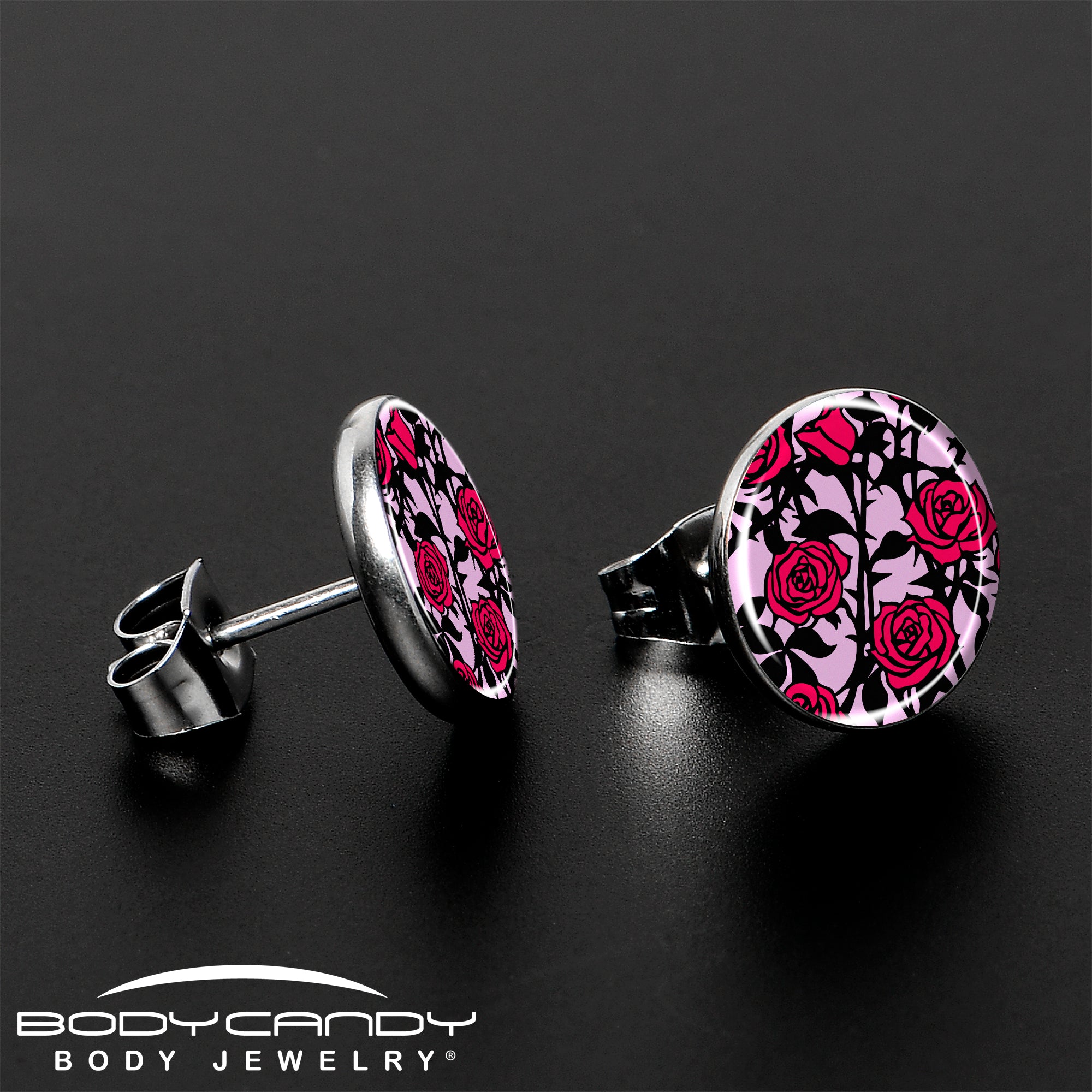 Blossom Creation Floral Love of Roses Stainless Steel Stud Earrings stylish jewelry