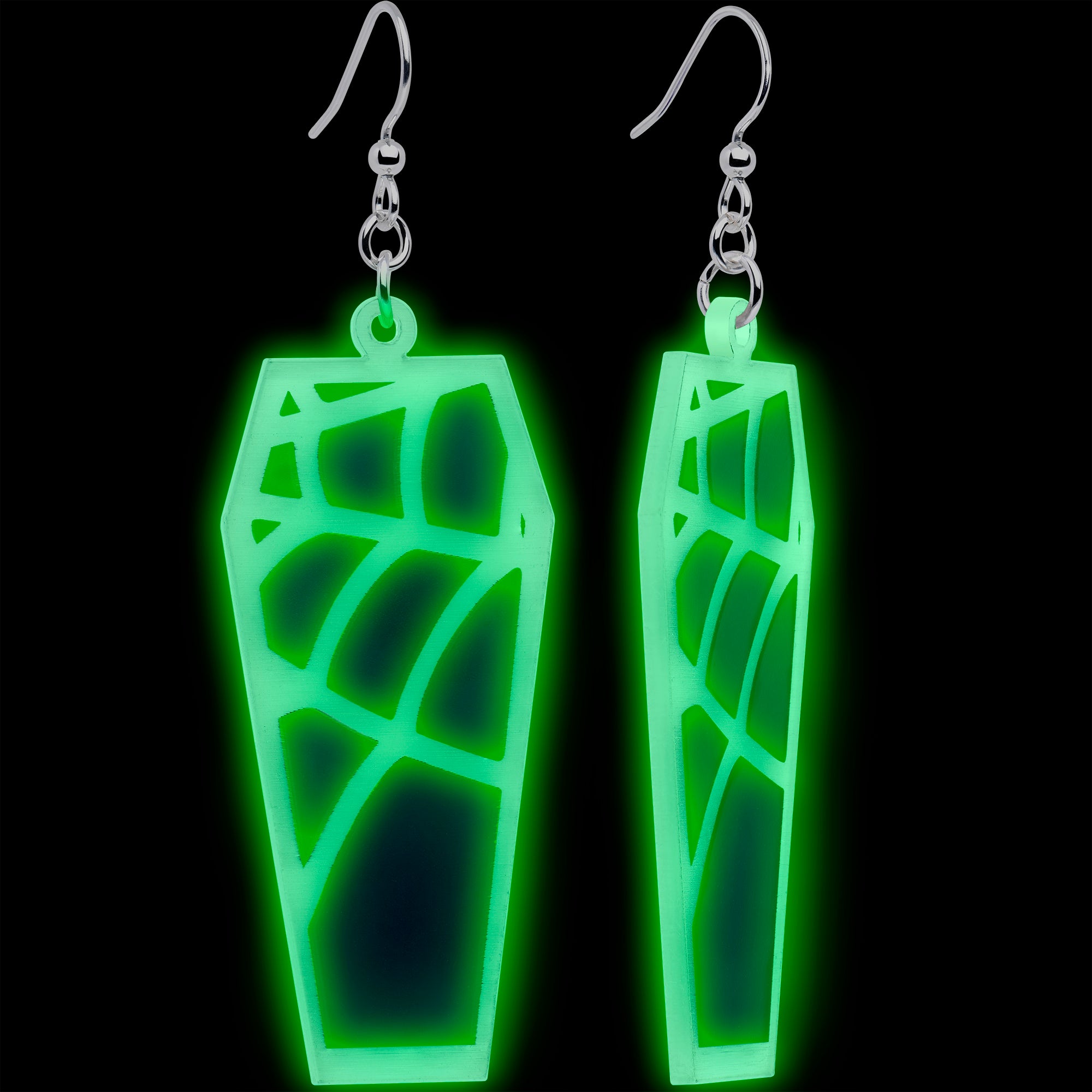 Onyx O Glowing Spider Web Earrings