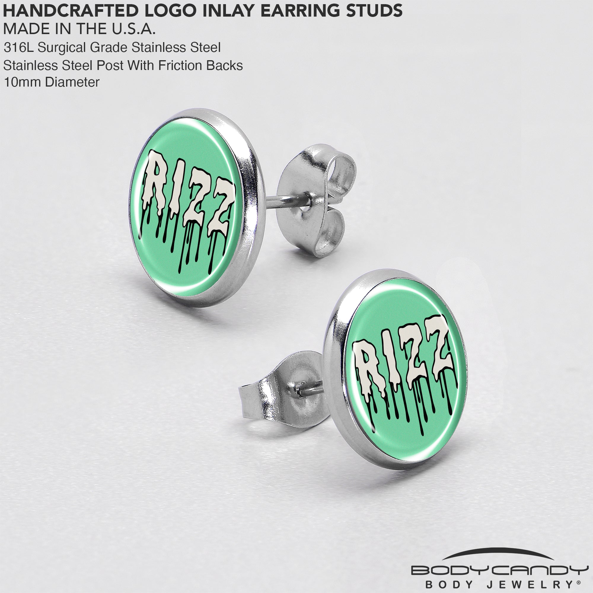 RIZZ Stainless Steel Stud Earrings custom design option