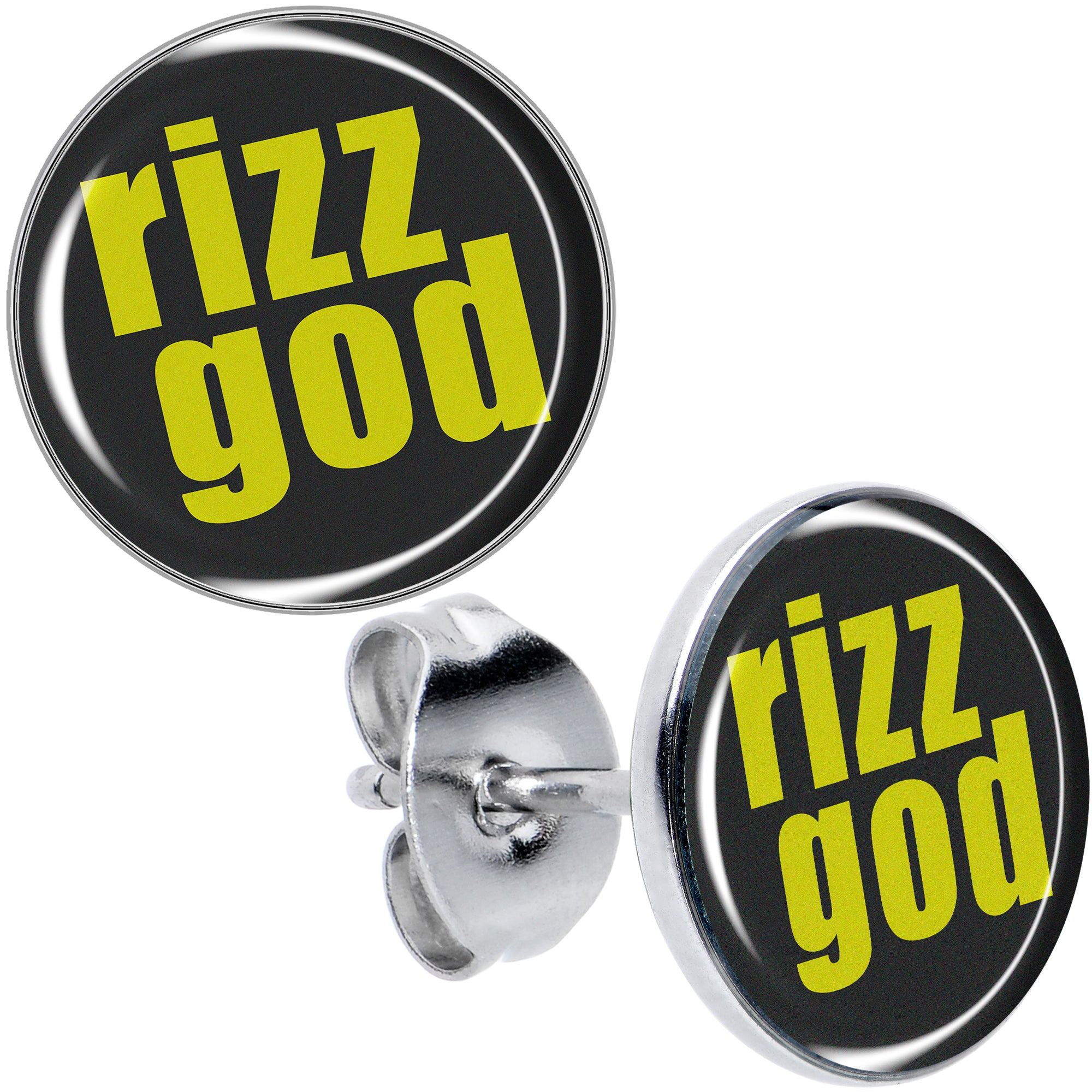 RIZZ GOD Hypoallergenic Stainless Steel Stud Earrings