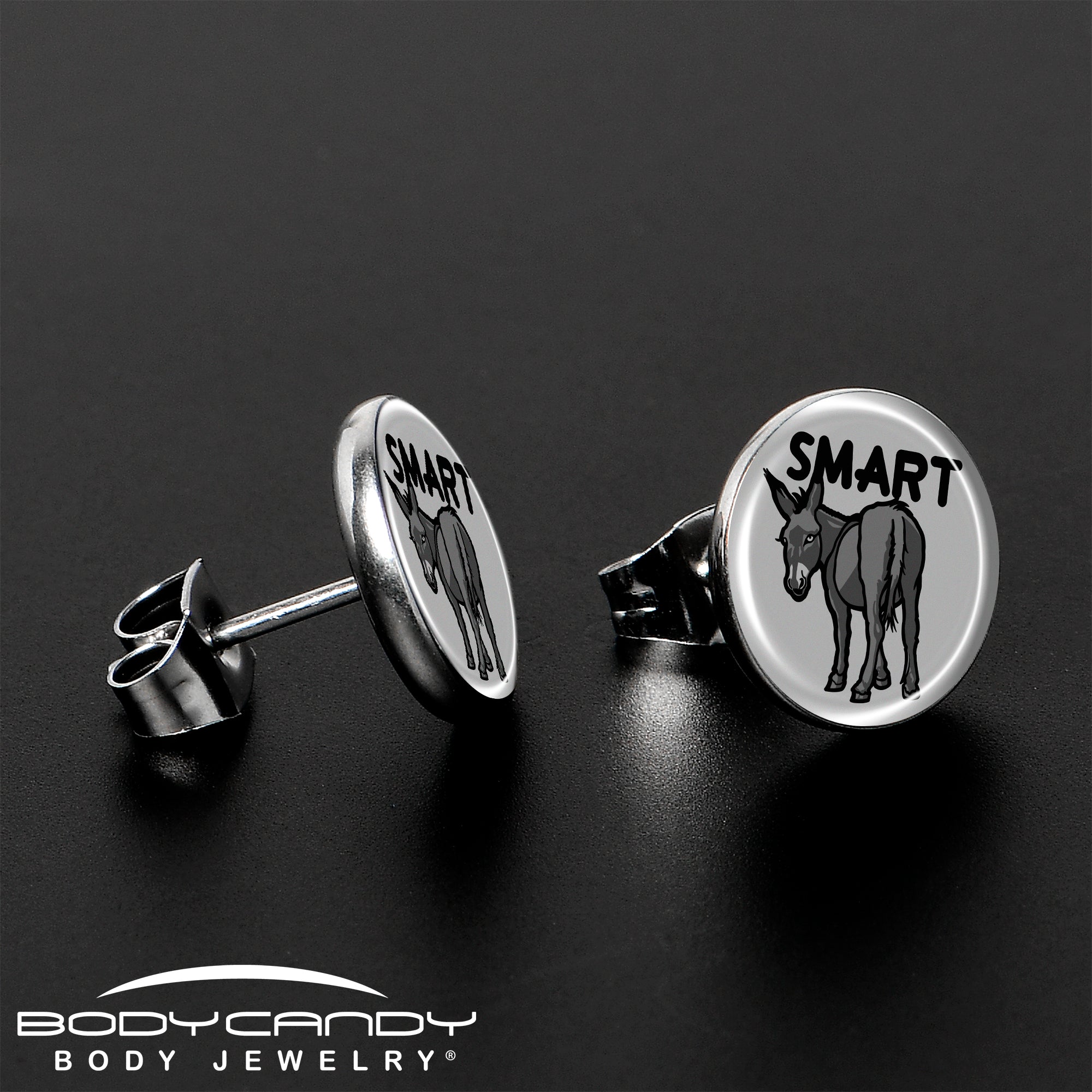 Donkey Smart Ass Stainless Steel Stud Earrings stylish jewelry
