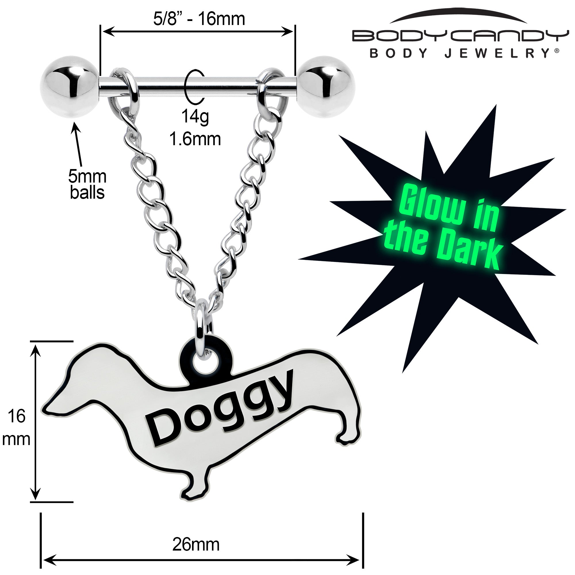 Stainless Steel Doggy Style Dog Nipple Piercing Set
