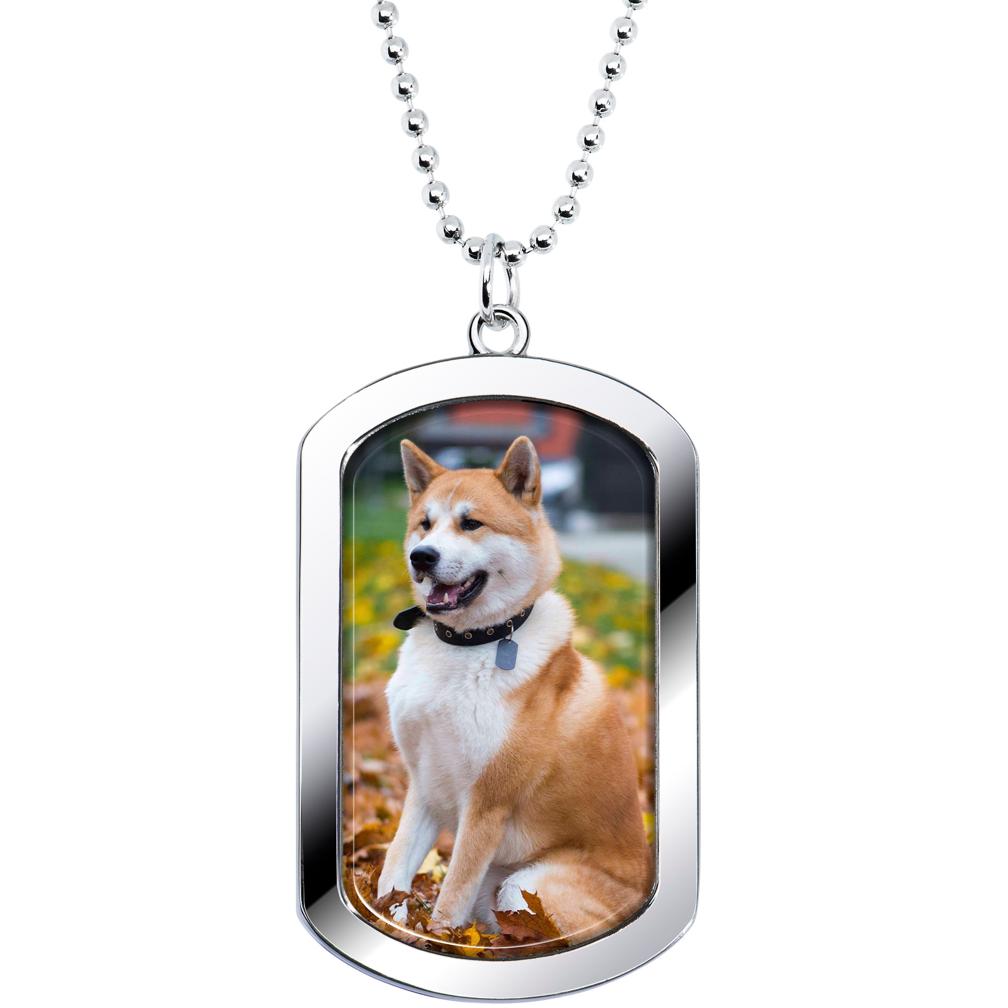 Personalized Dog Tag Photo Pendant Necklace