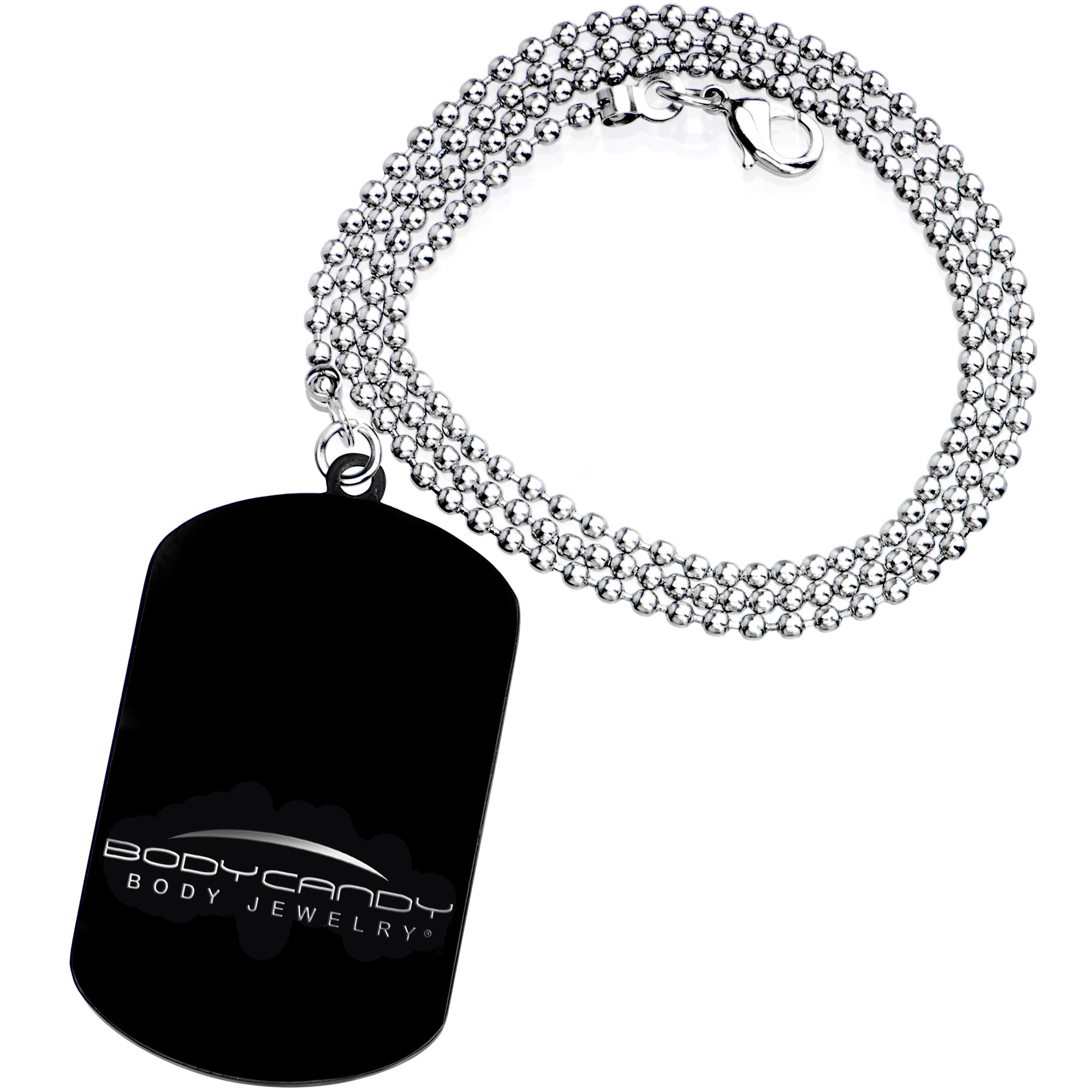 Personalized Black Dog Tag Photo Pendant Necklace
