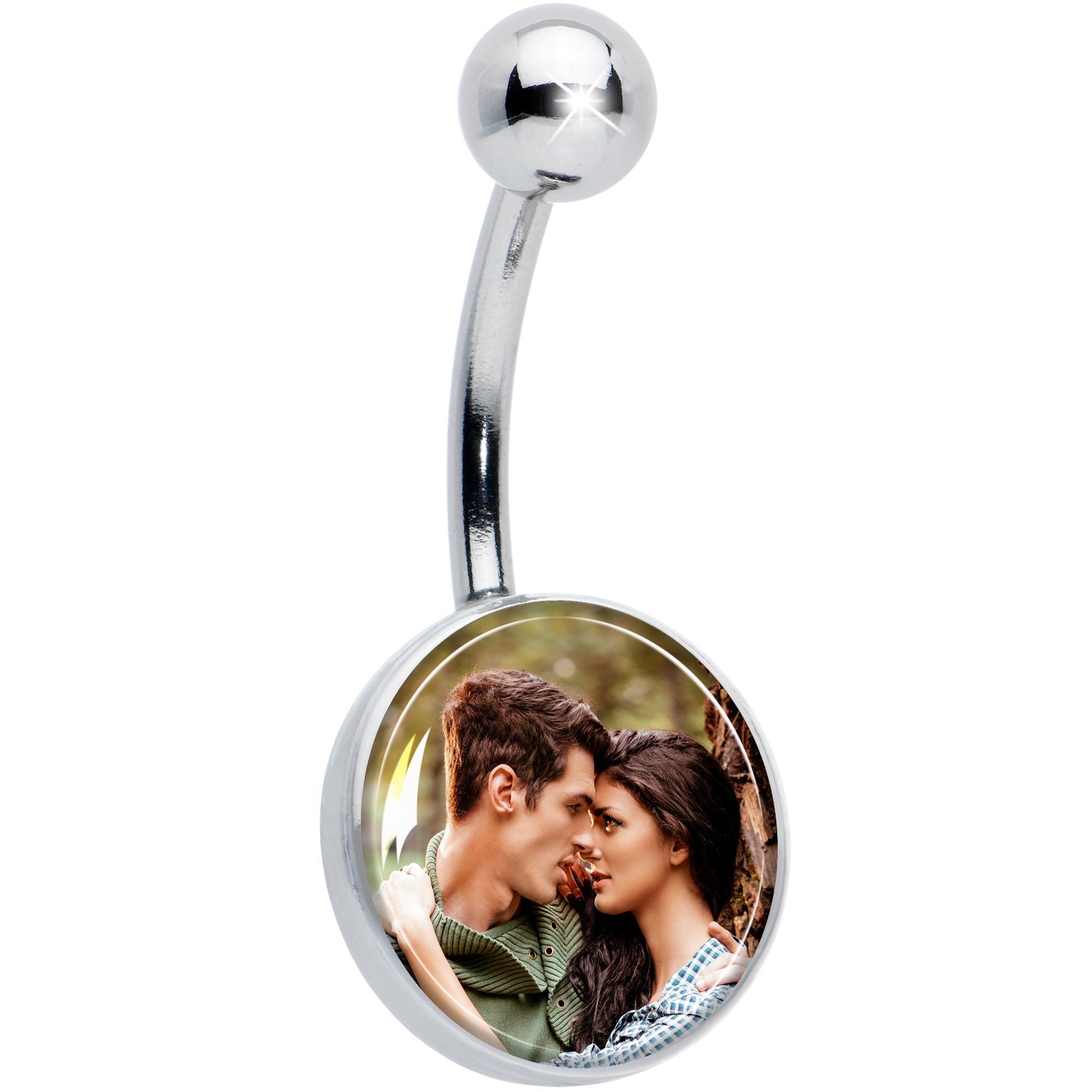 Custom Photo Hypoallergenic Stainless Steel Belly Ring