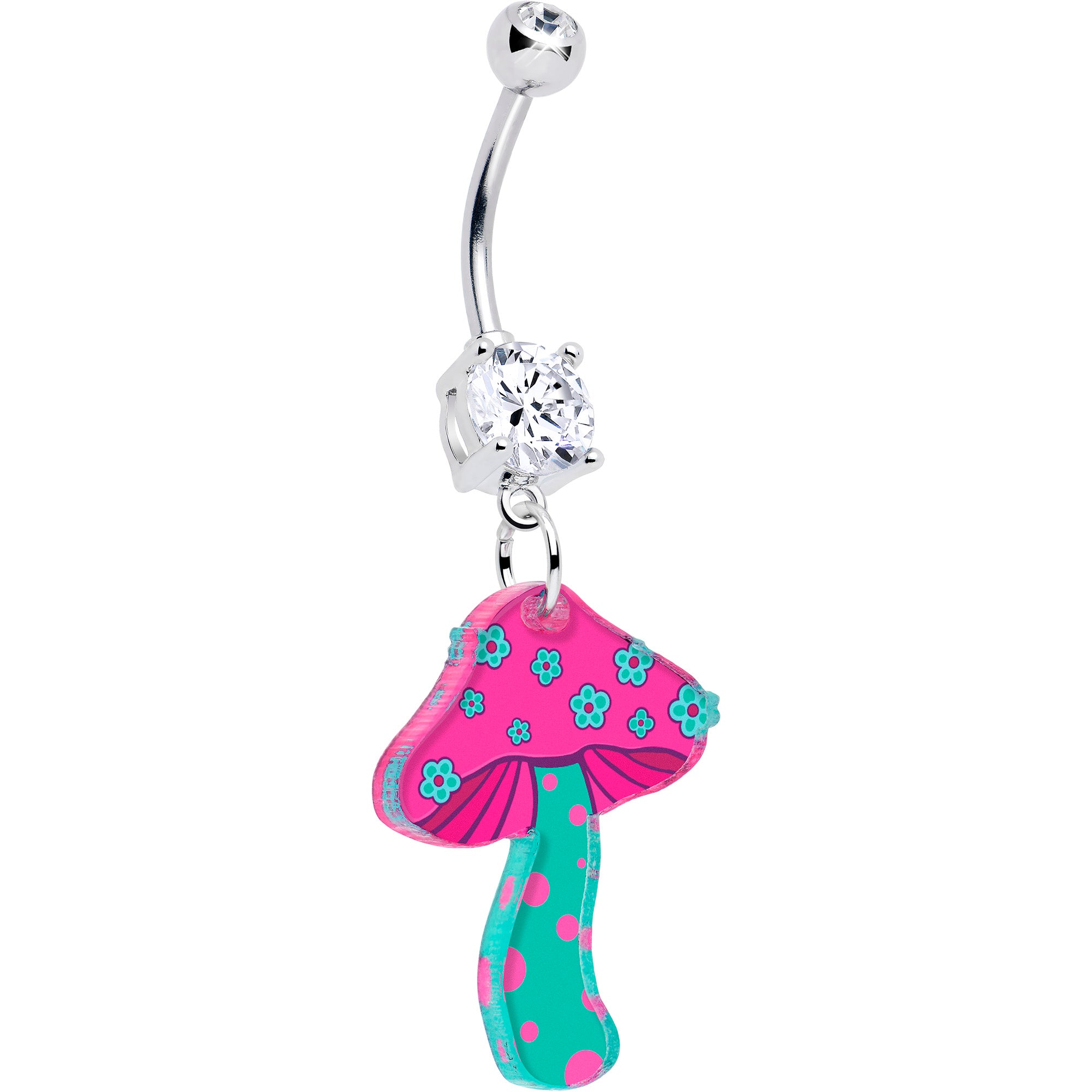 Funky Mushroom Floral Dangle Navel Jewelry