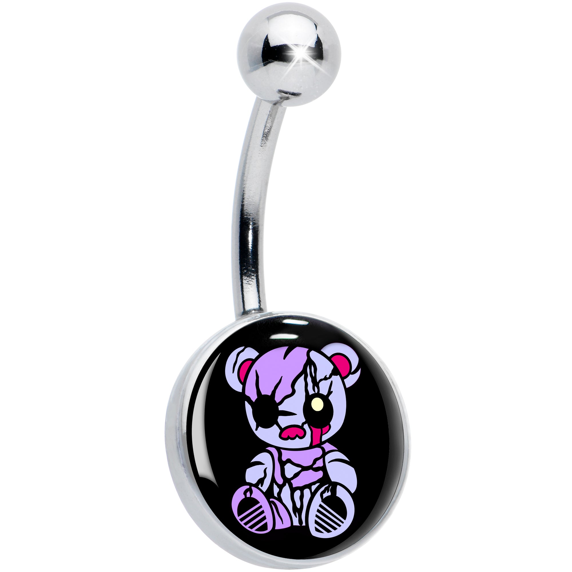 Attitude Teddy Bear Hypoallergenic Stainless Steel Belly Ring