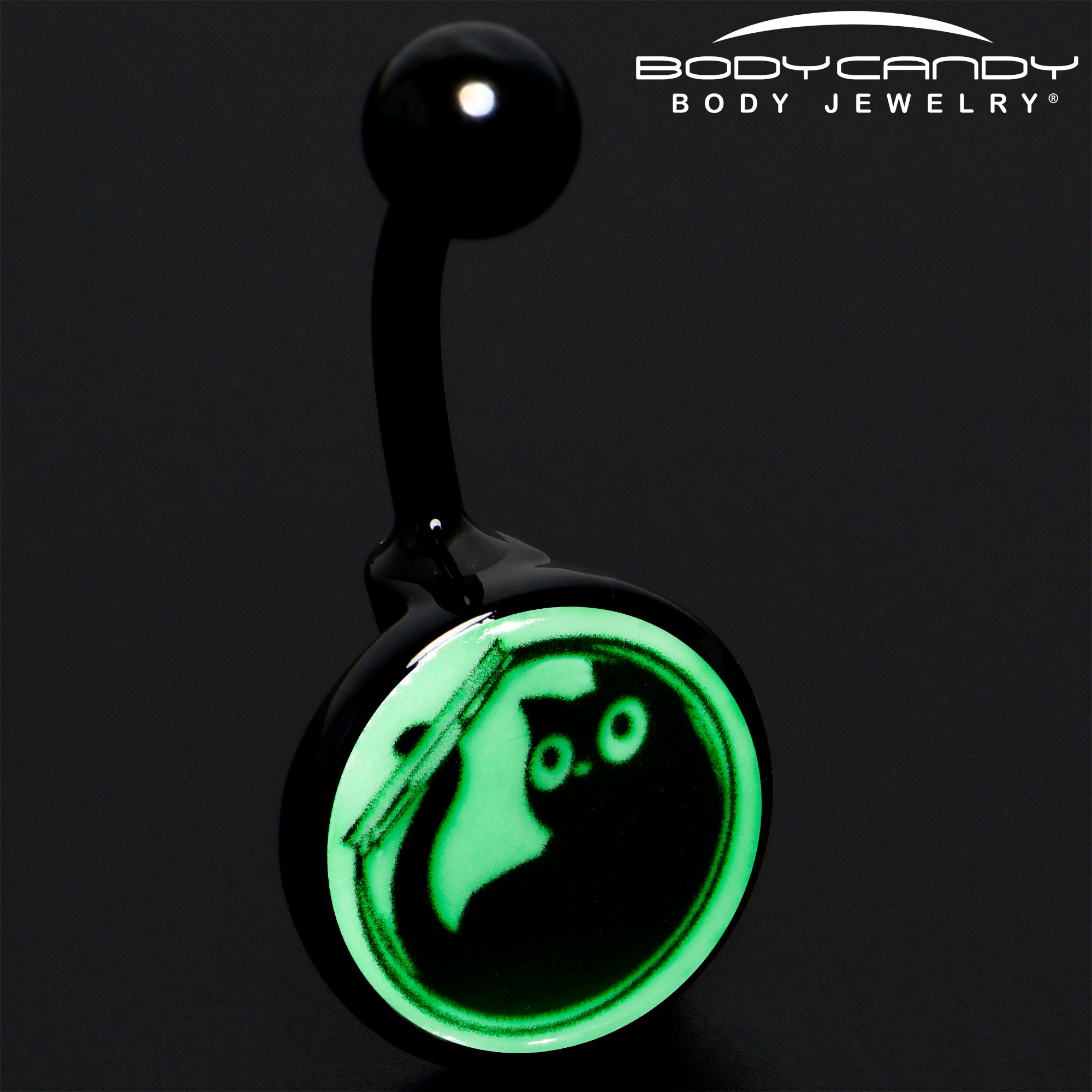 Glow in the Dark Fishbowl Kitty Cat Belly Ring