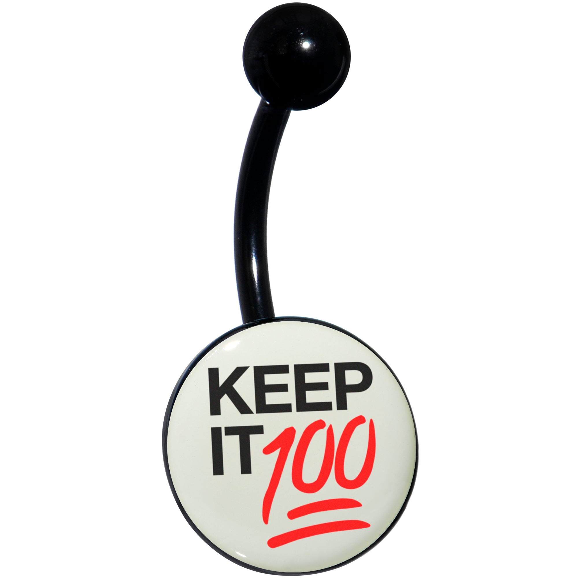 Glow in the Dark Black Keep it 100 Hypoallergenic Stainless Steel Belly Ring